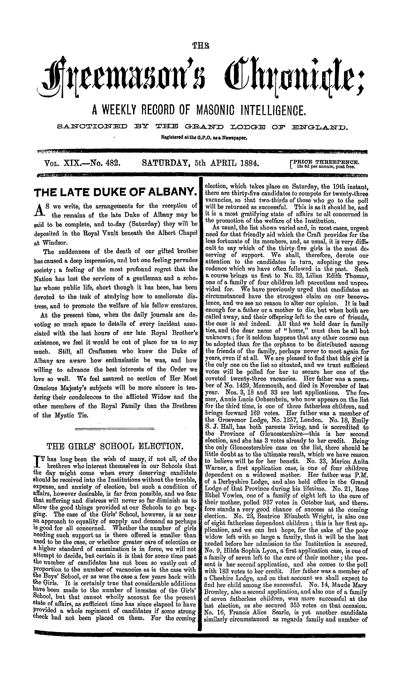 The Freemason's Chronicle