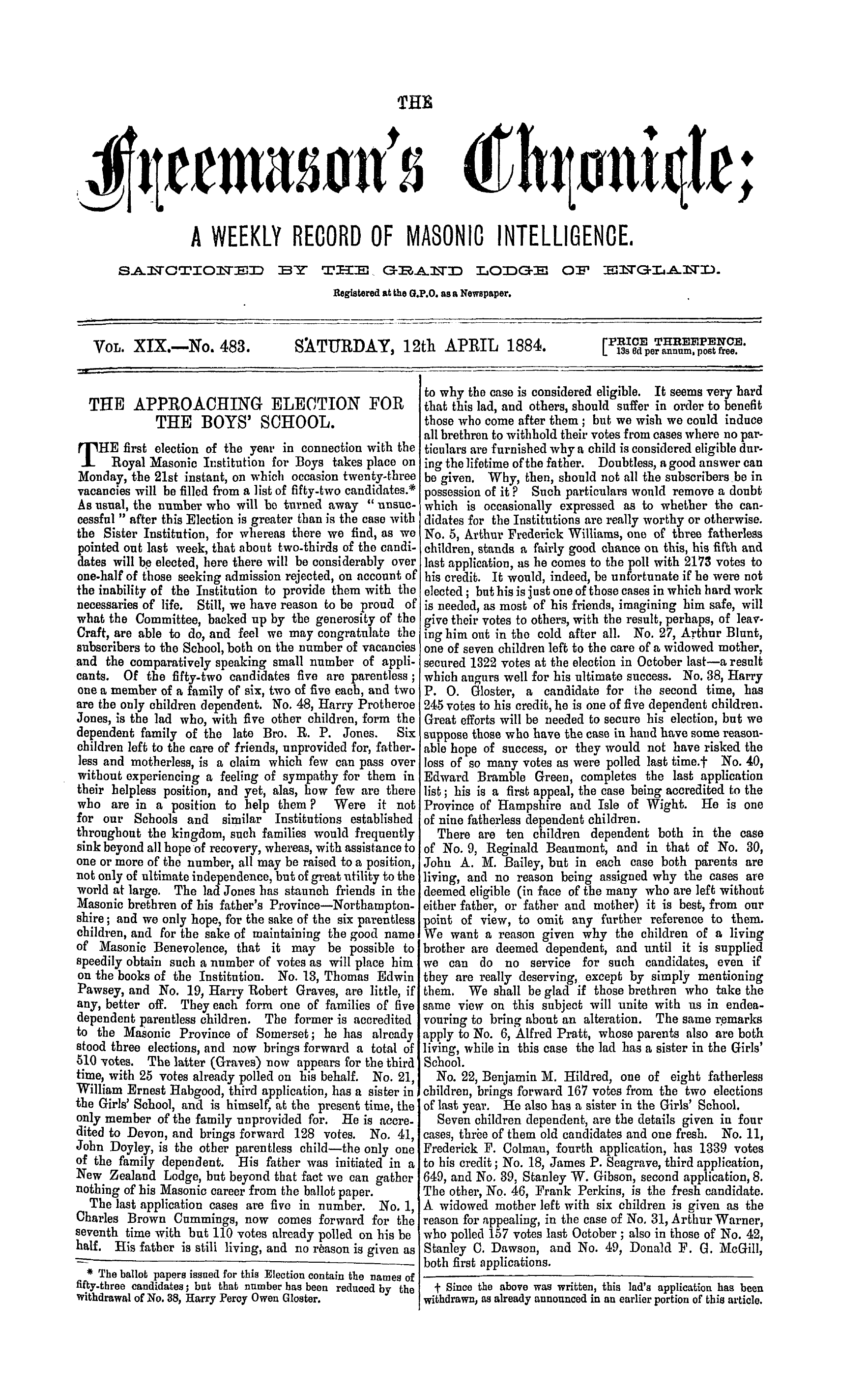 The Freemason's Chronicle