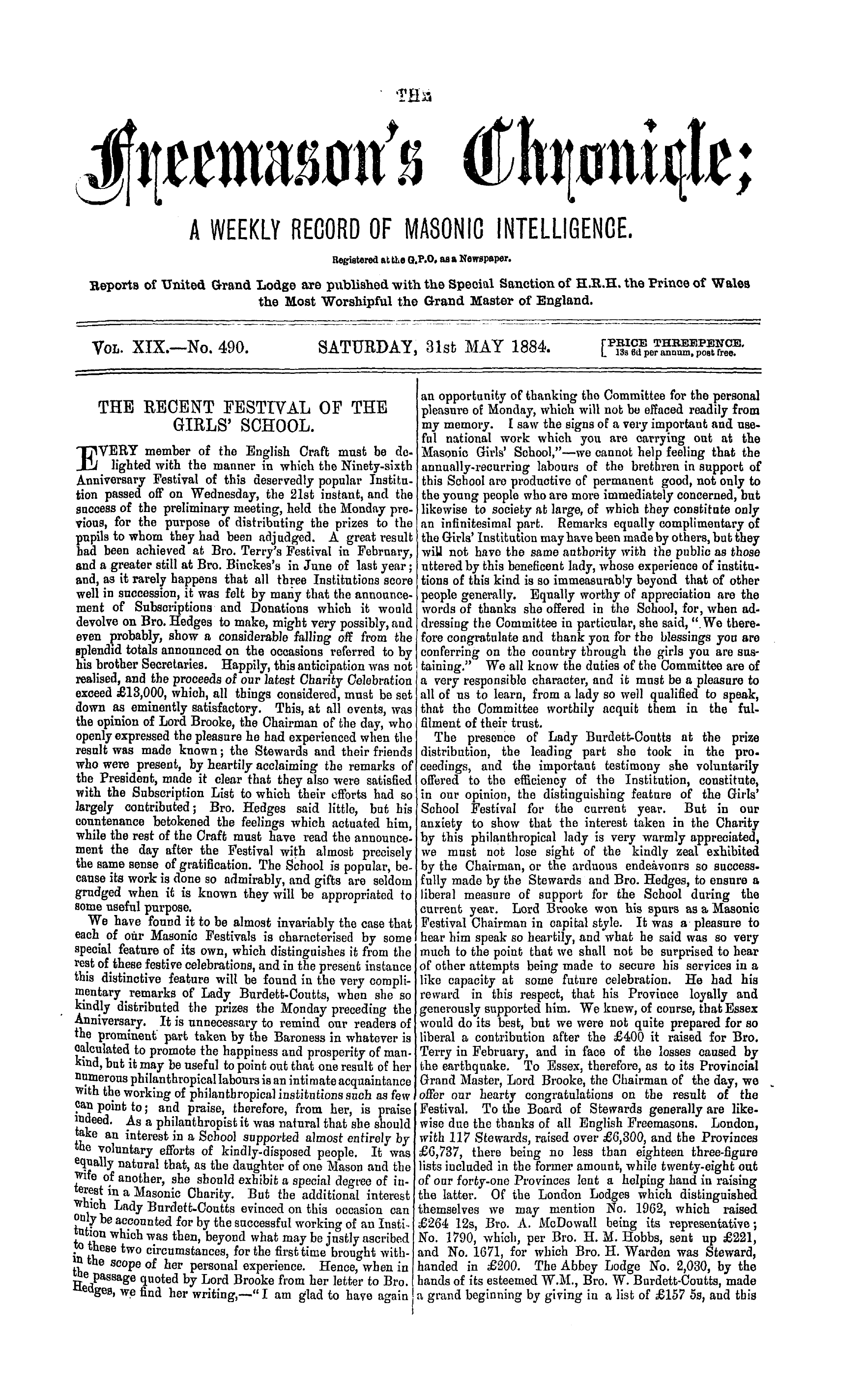 The Freemason's Chronicle