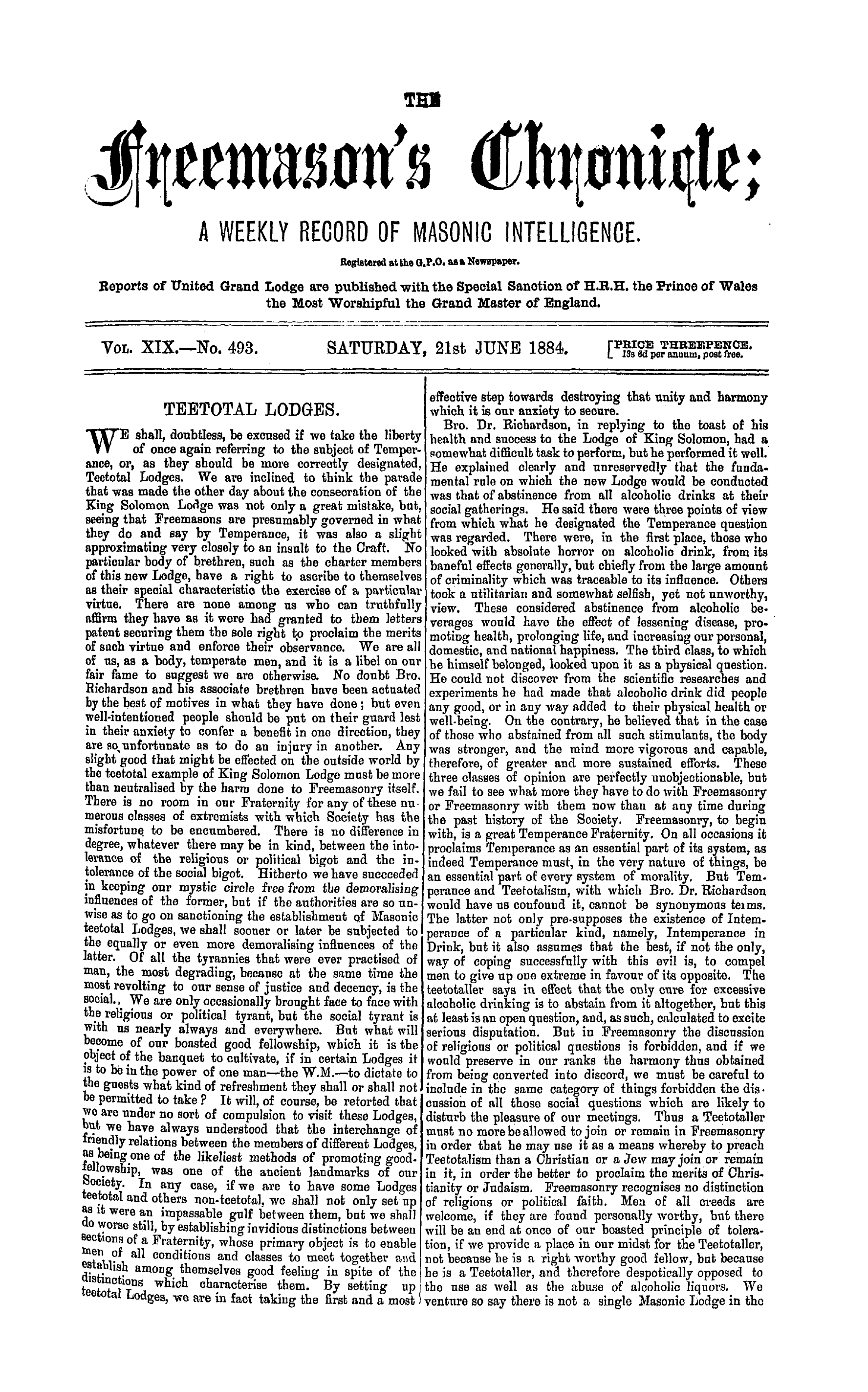 The Freemason's Chronicle