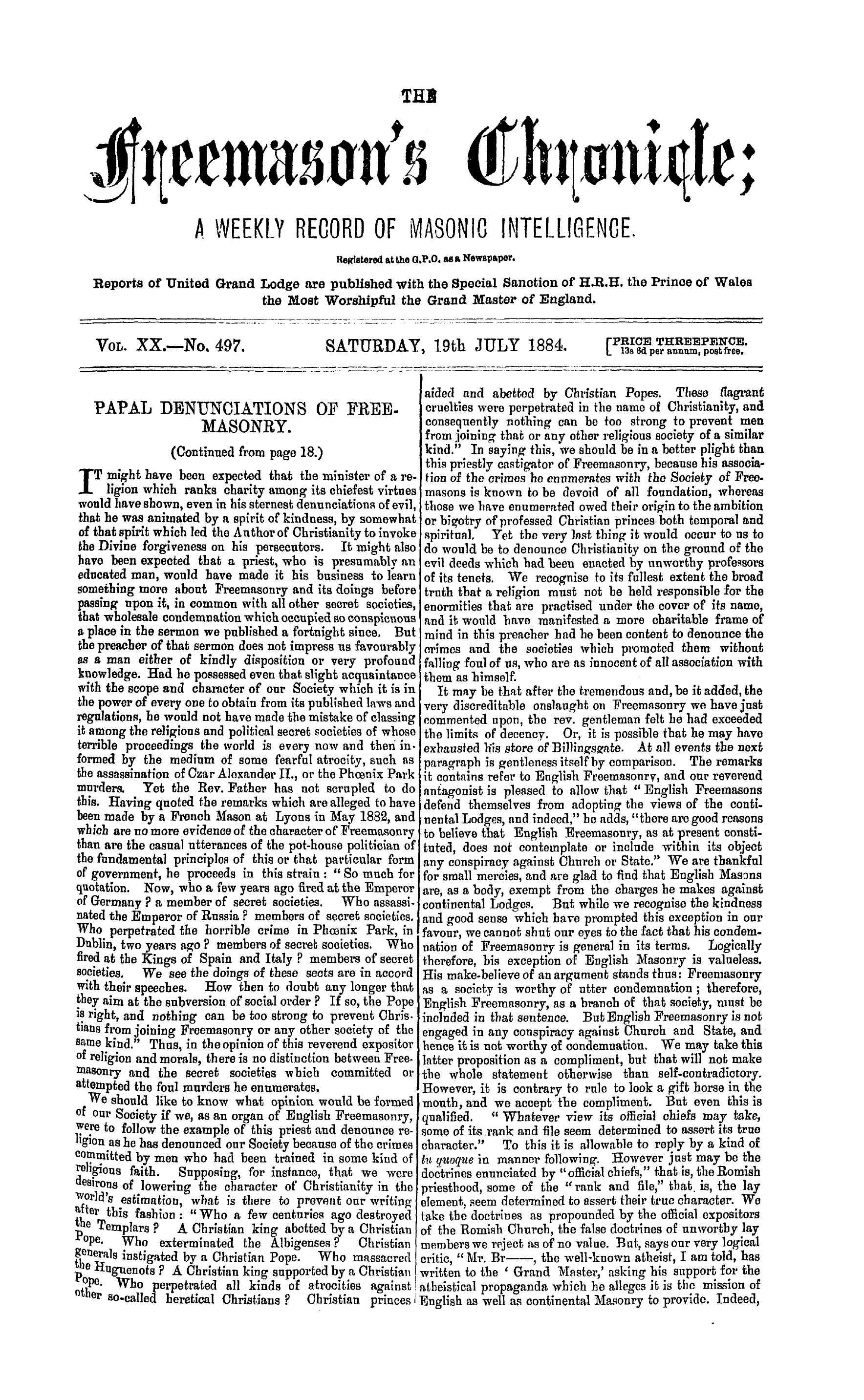 The Freemason's Chronicle
