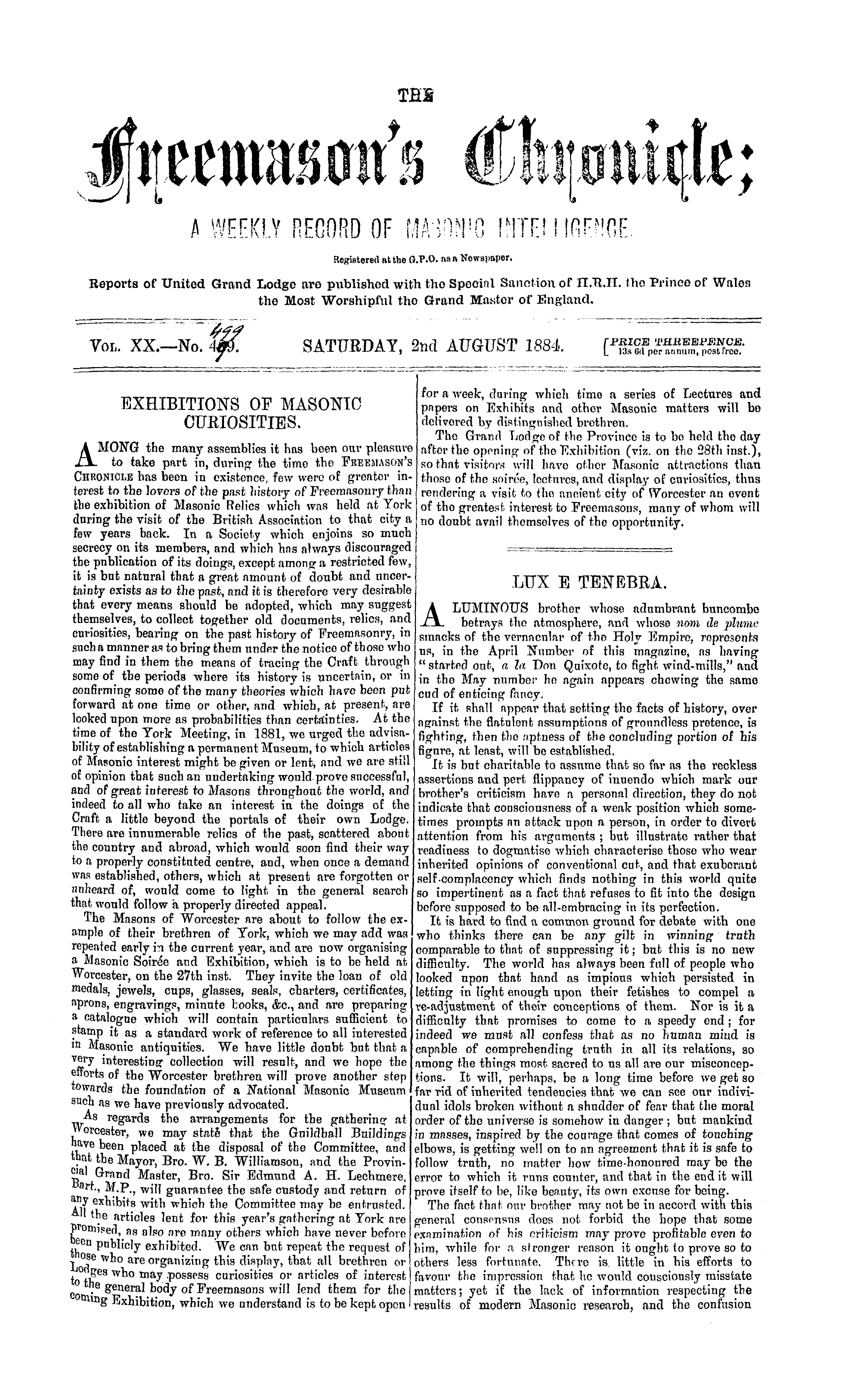 The Freemason's Chronicle