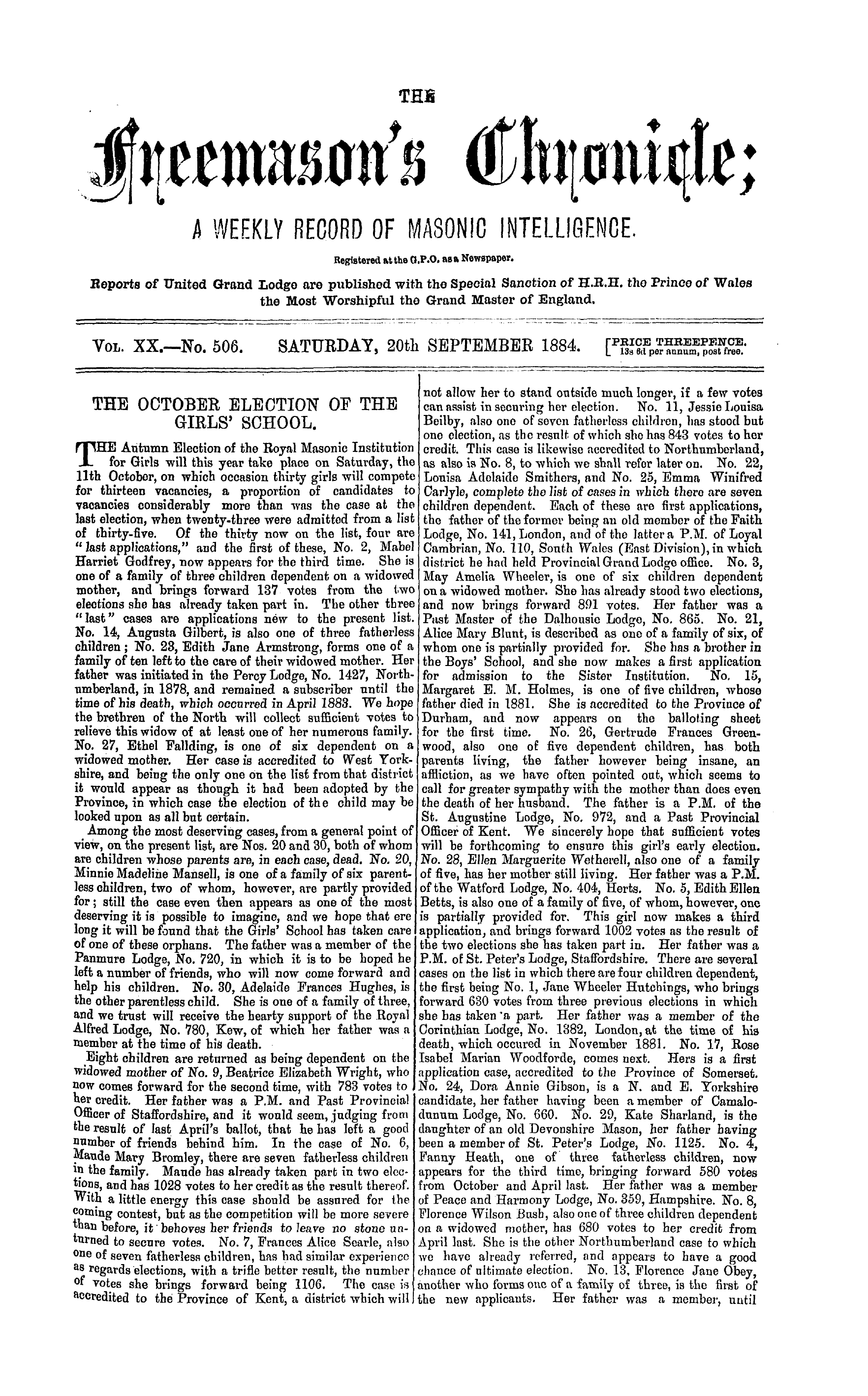 The Freemason's Chronicle