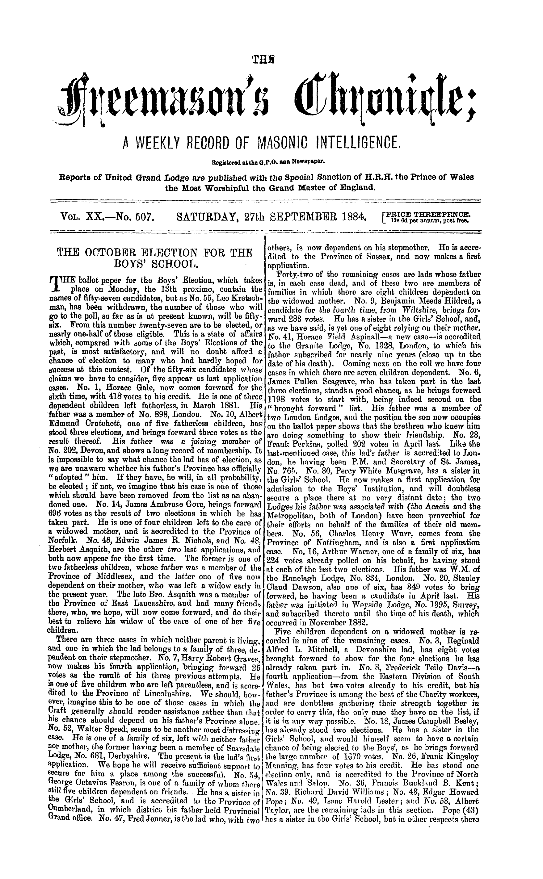 The Freemason's Chronicle