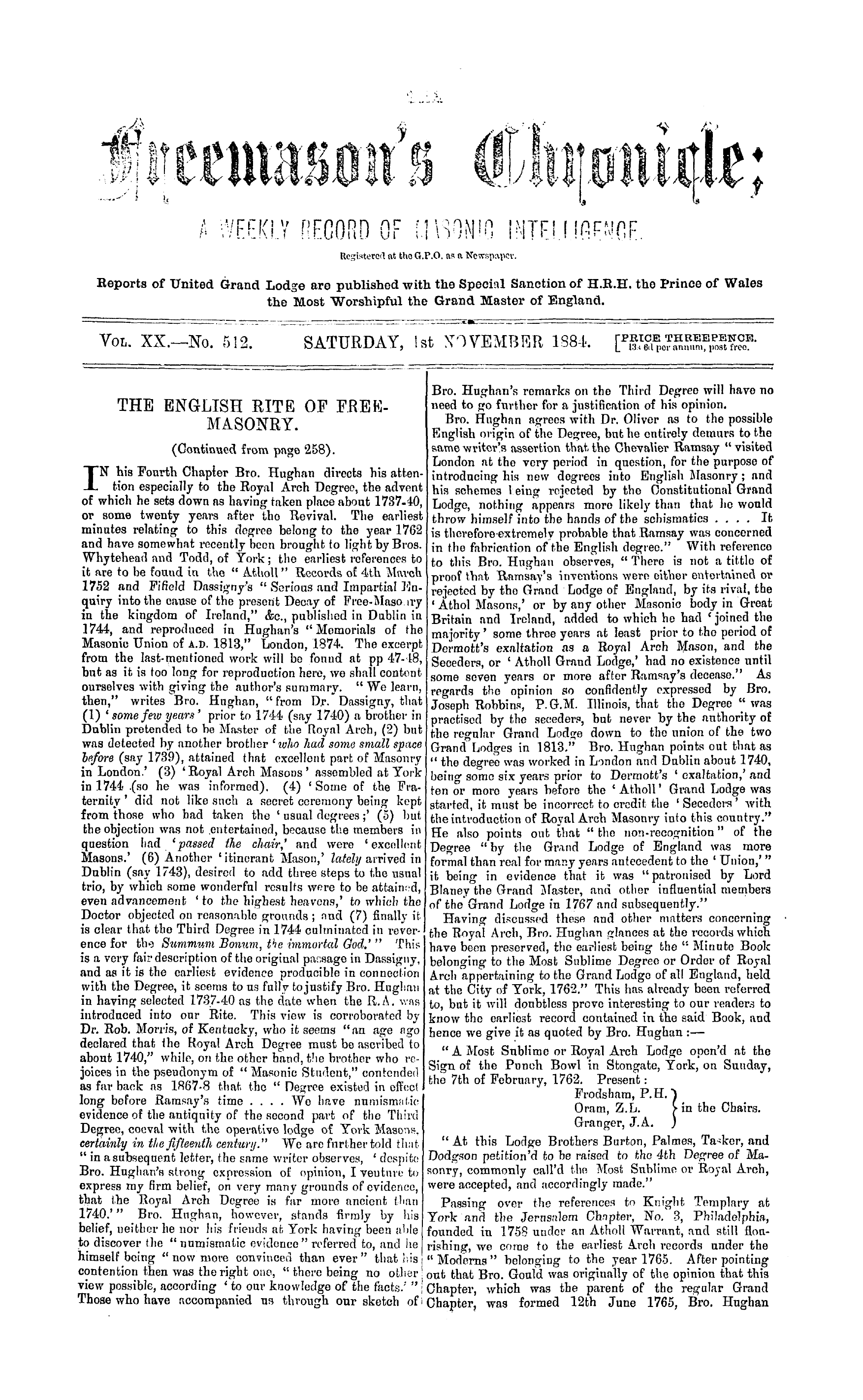 The Freemason's Chronicle