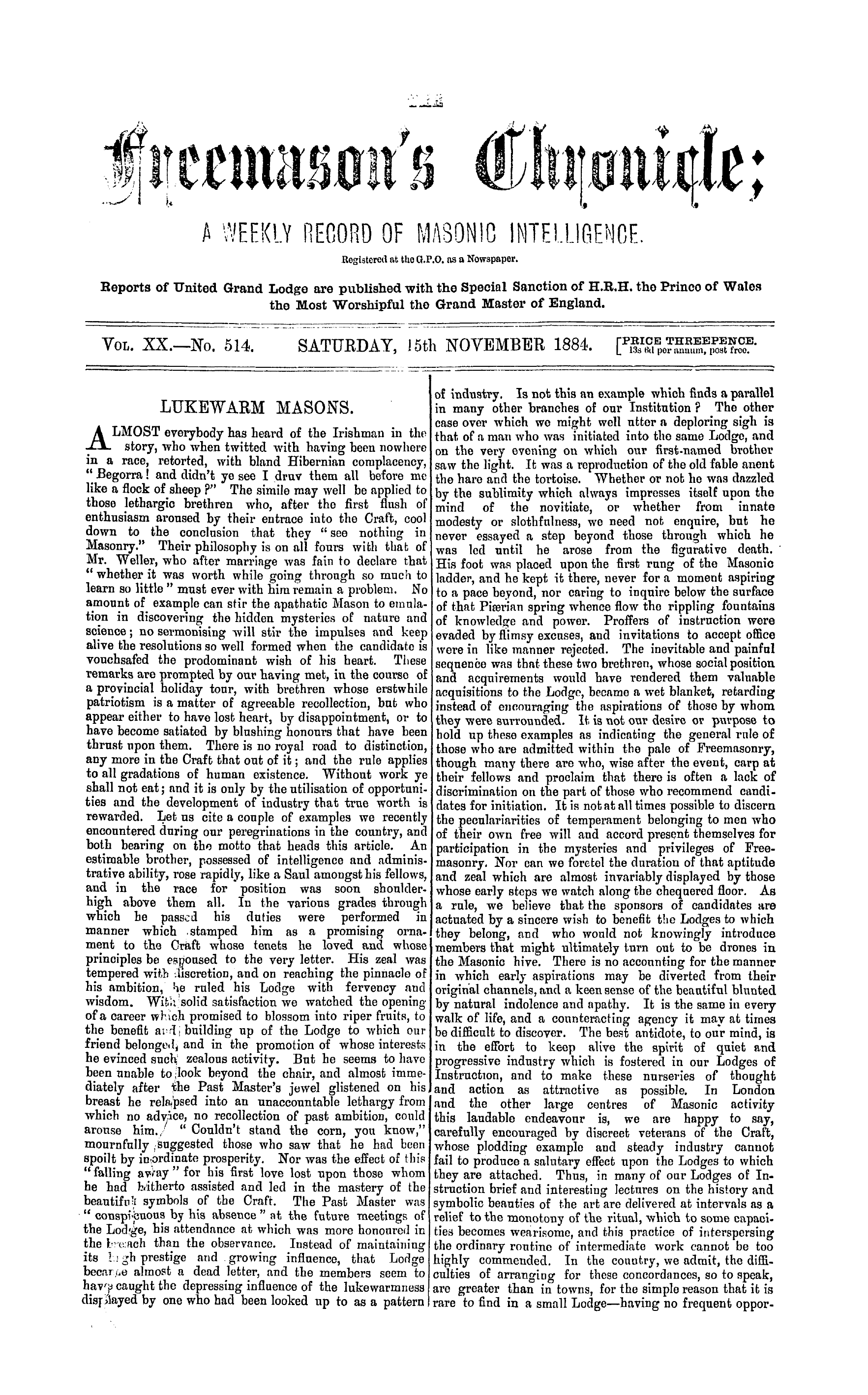 The Freemason's Chronicle