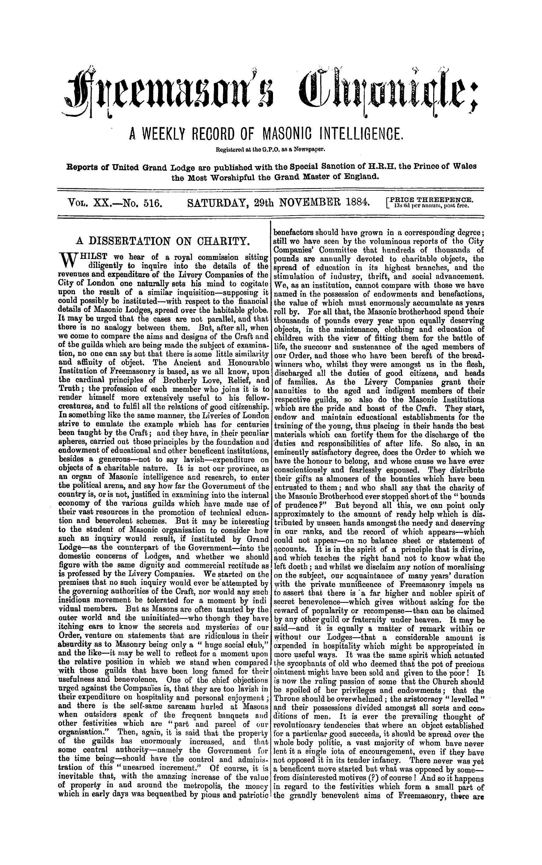 The Freemason's Chronicle