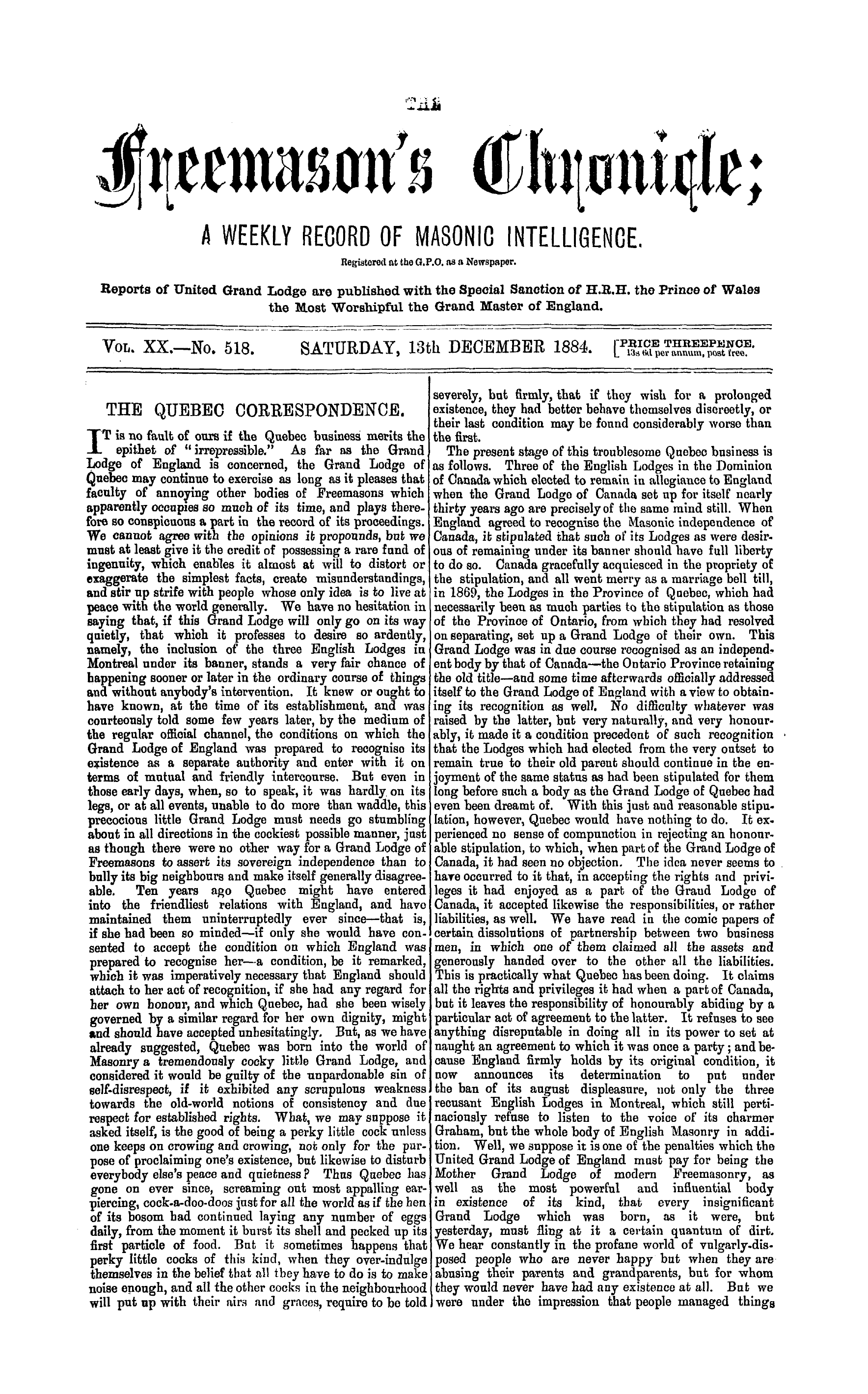 The Freemason's Chronicle