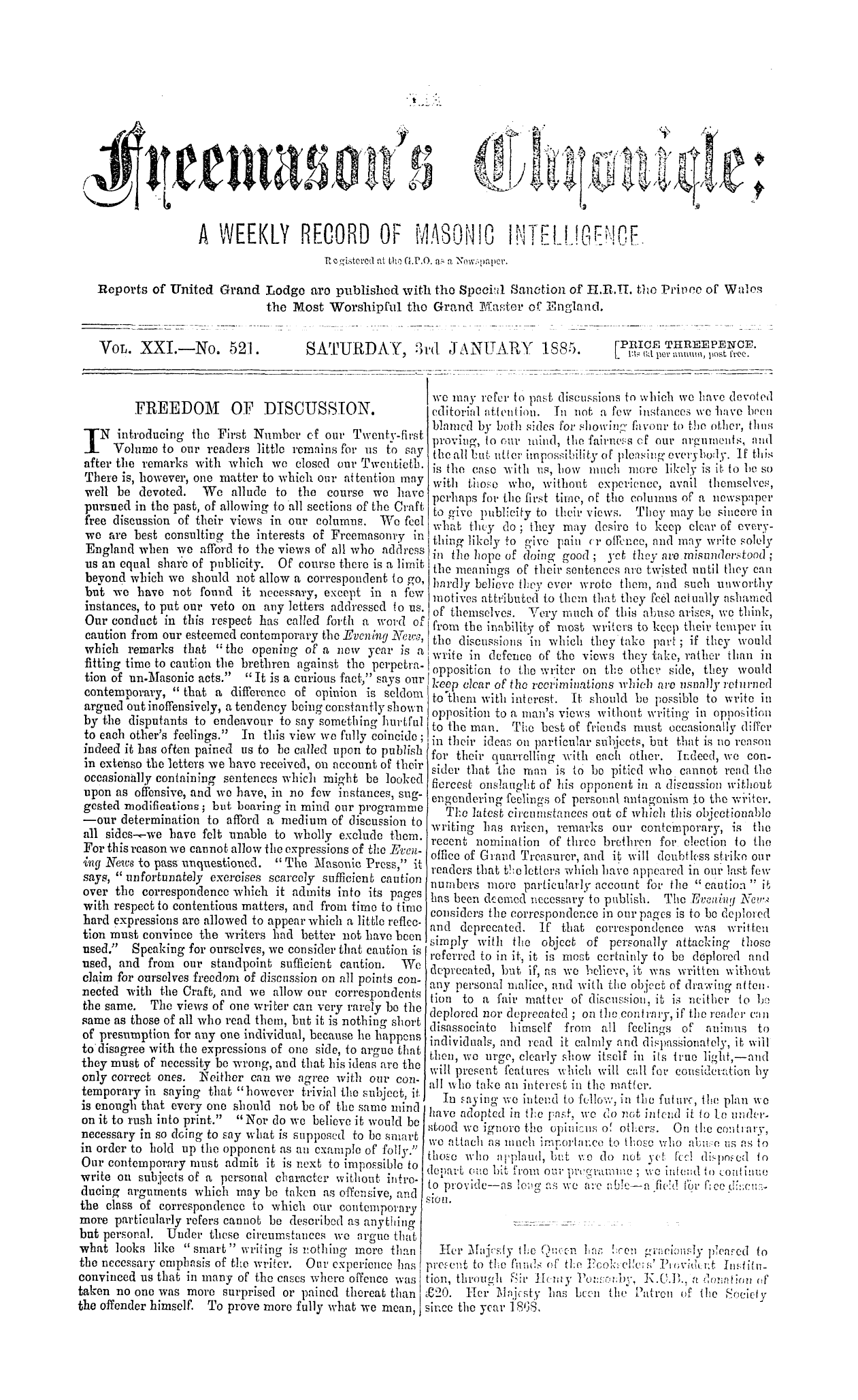 The Freemason's Chronicle