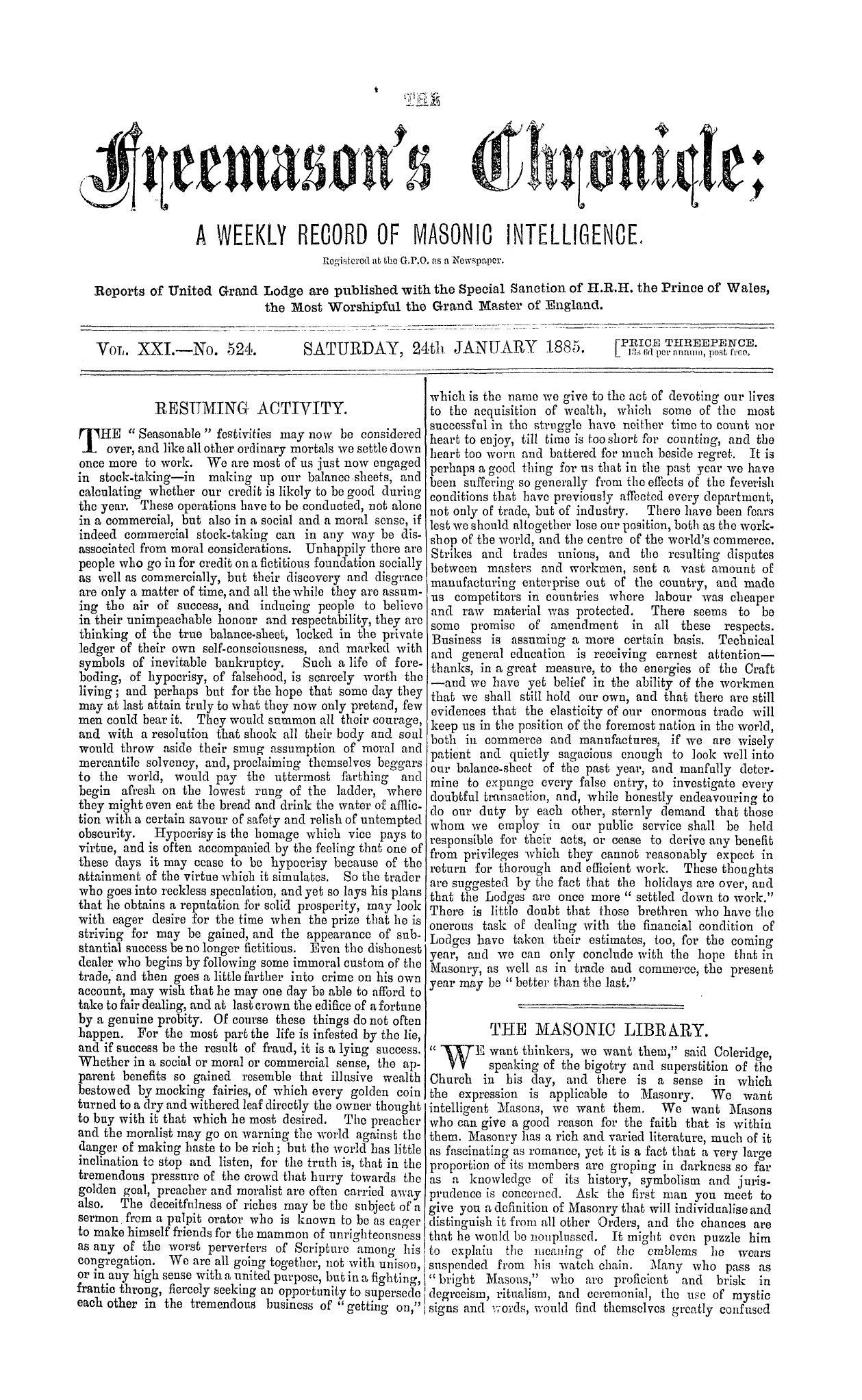 The Freemason's Chronicle