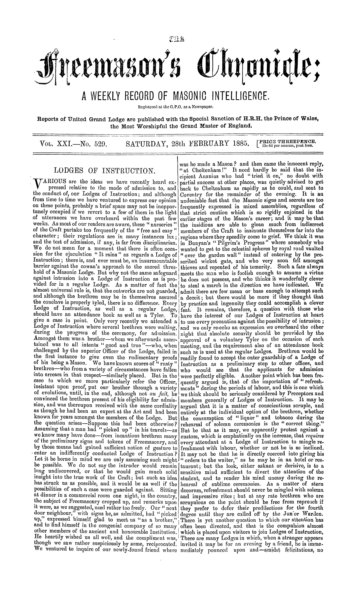 The Freemason's Chronicle