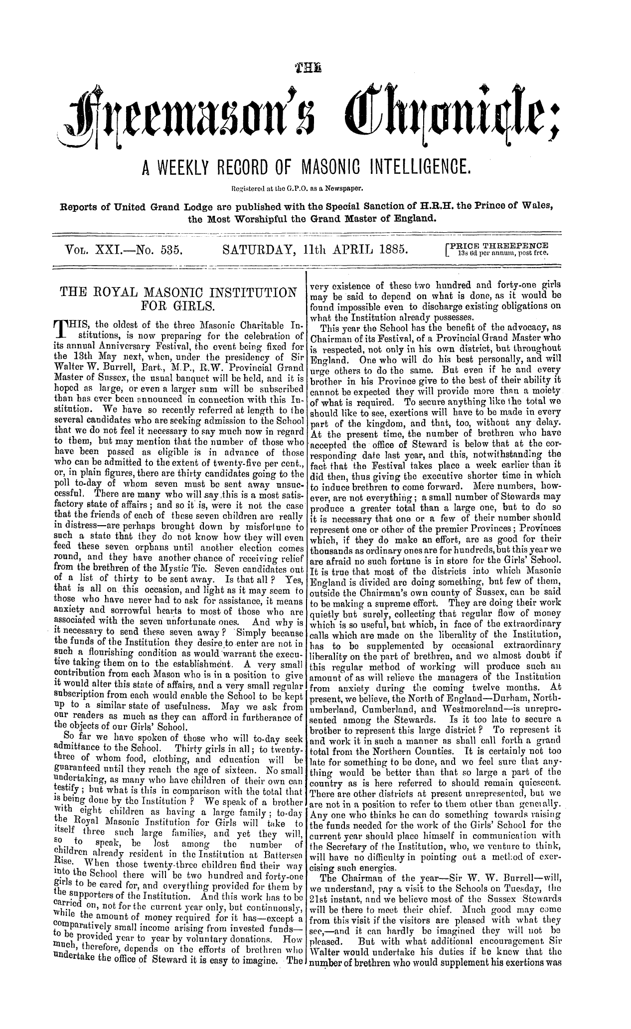 The Freemason's Chronicle