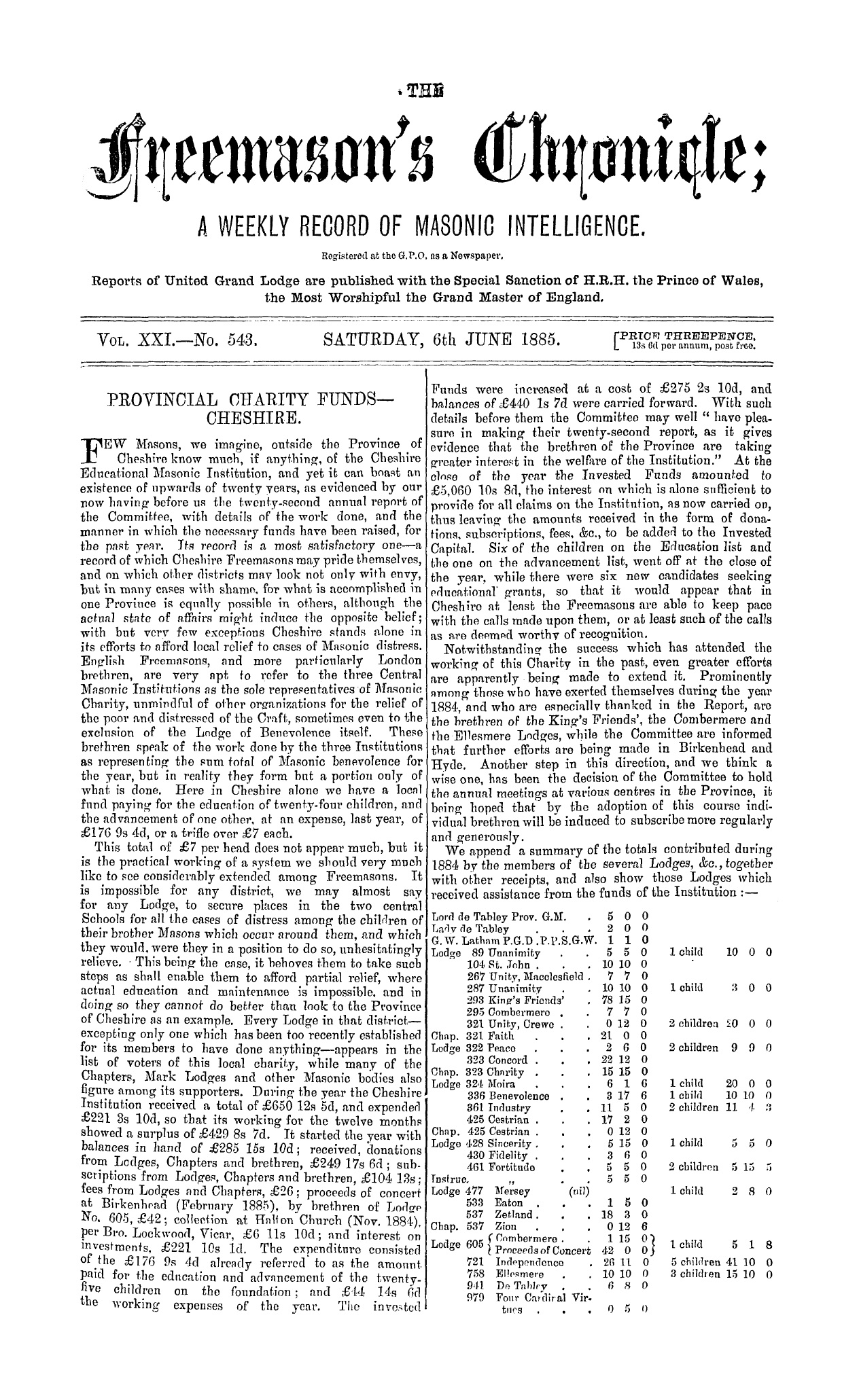 The Freemason's Chronicle