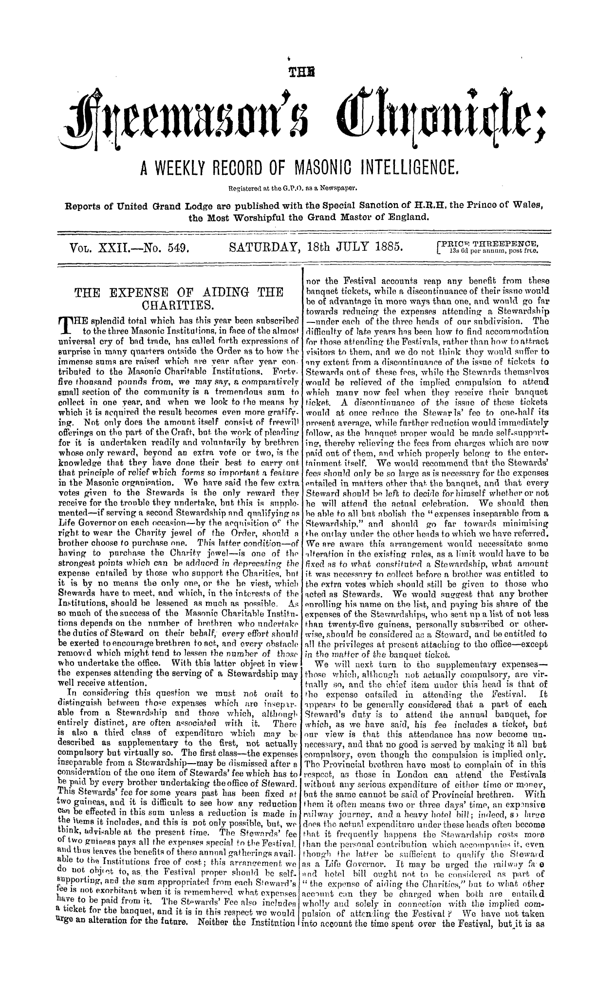 The Freemason's Chronicle