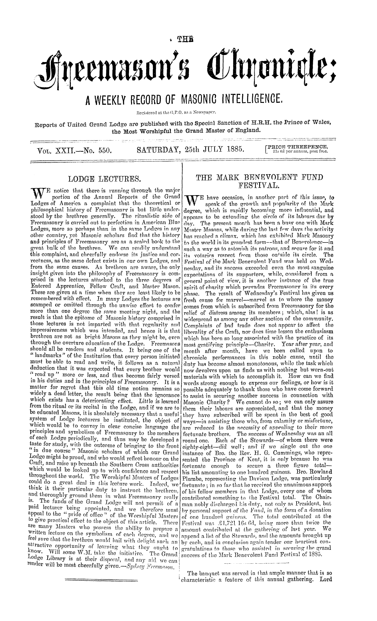 The Freemason's Chronicle