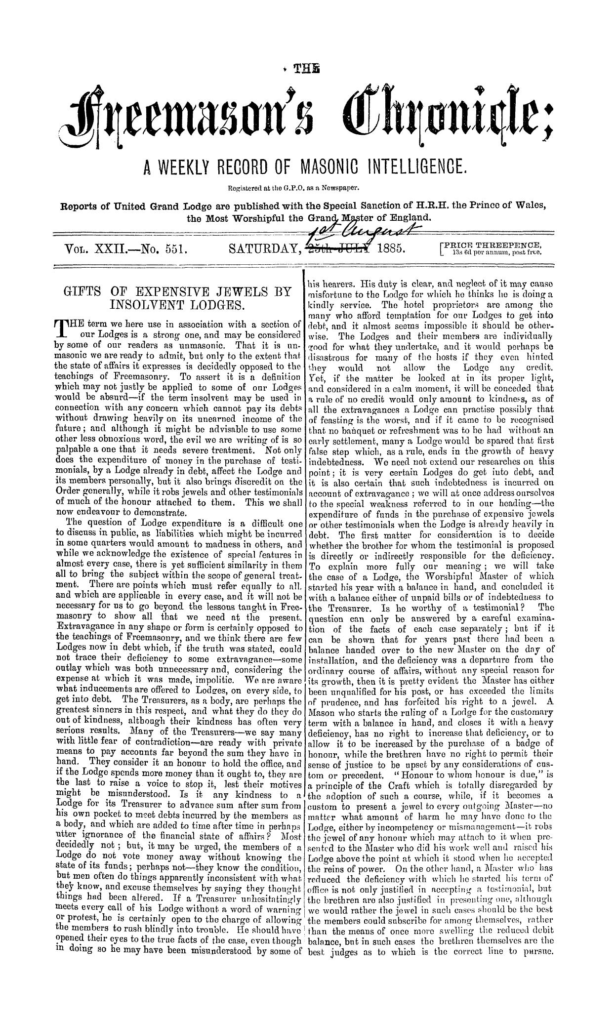 The Freemason's Chronicle