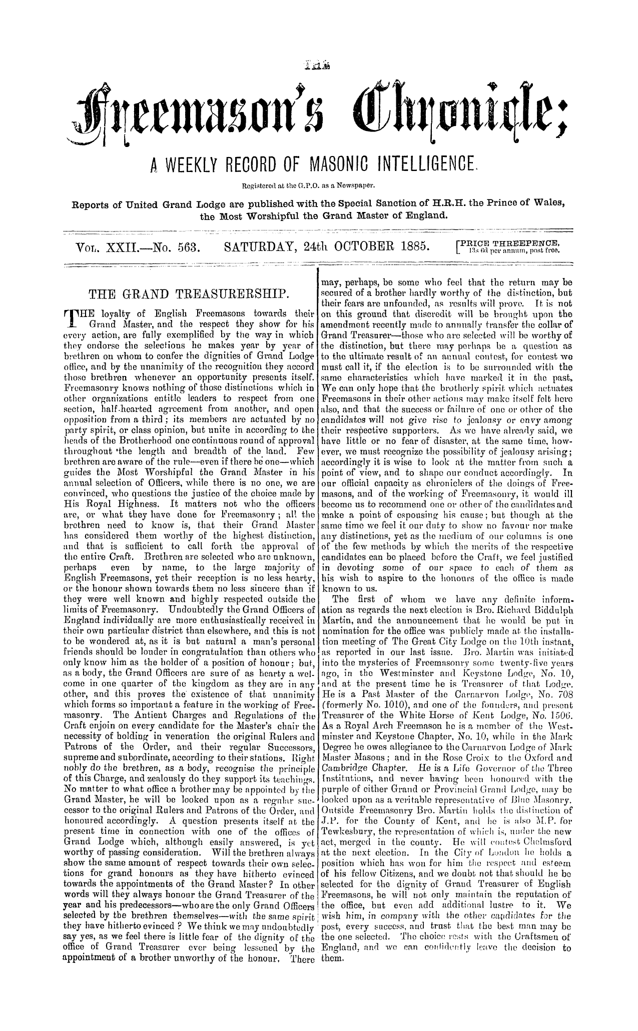 The Freemason's Chronicle