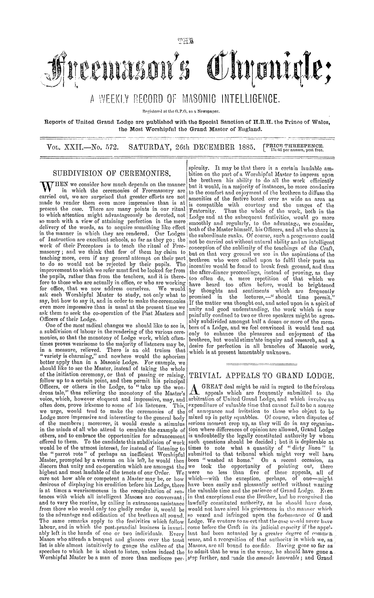 The Freemason's Chronicle