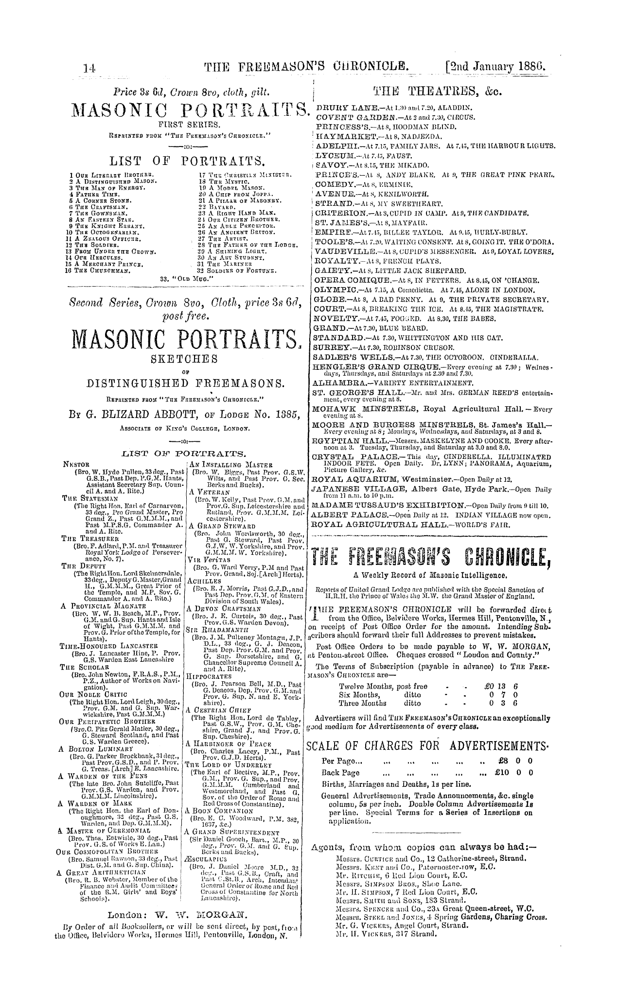 The Freemason's Chronicle: 1886-01-02 - Ad01403