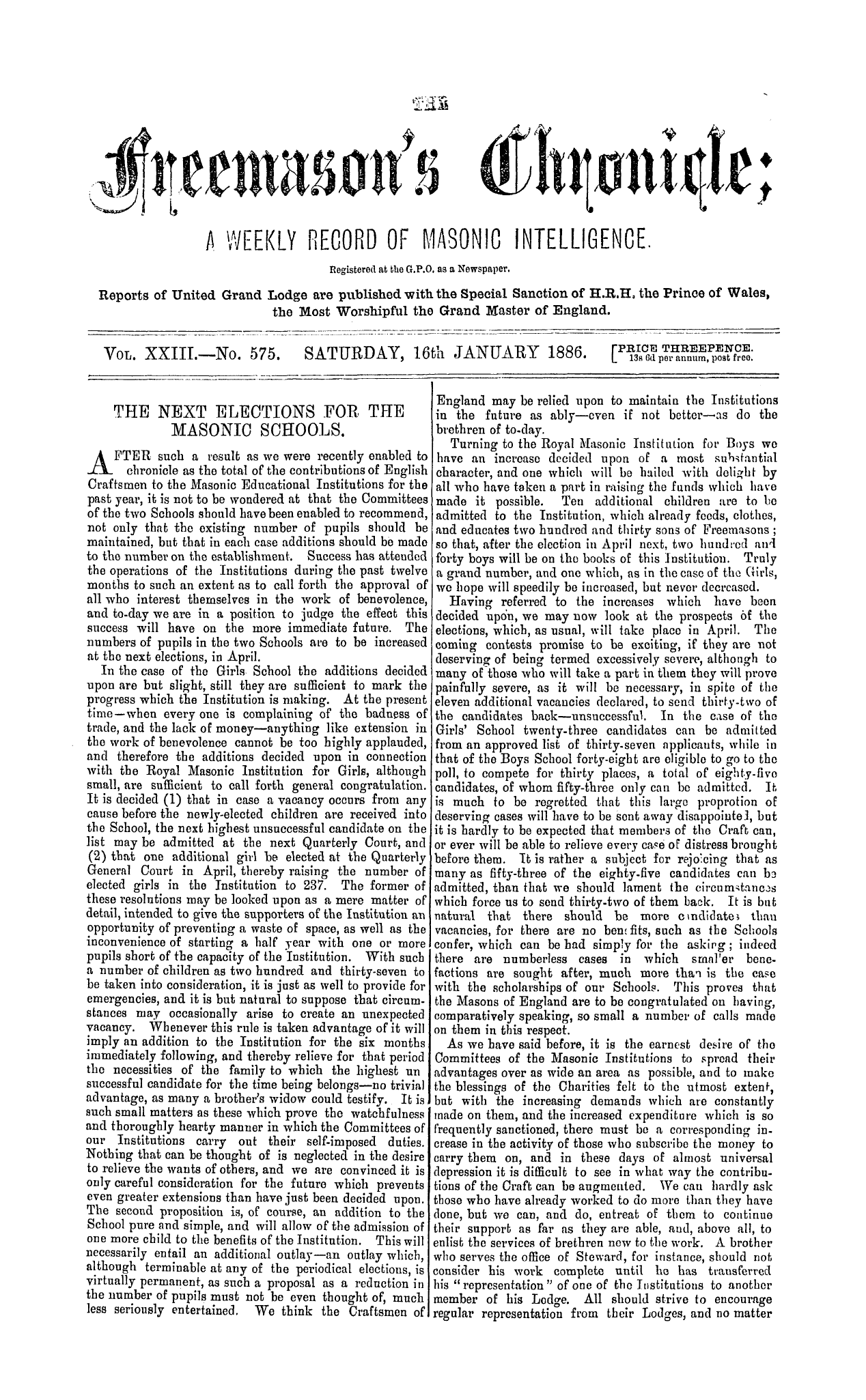 The Freemason's Chronicle