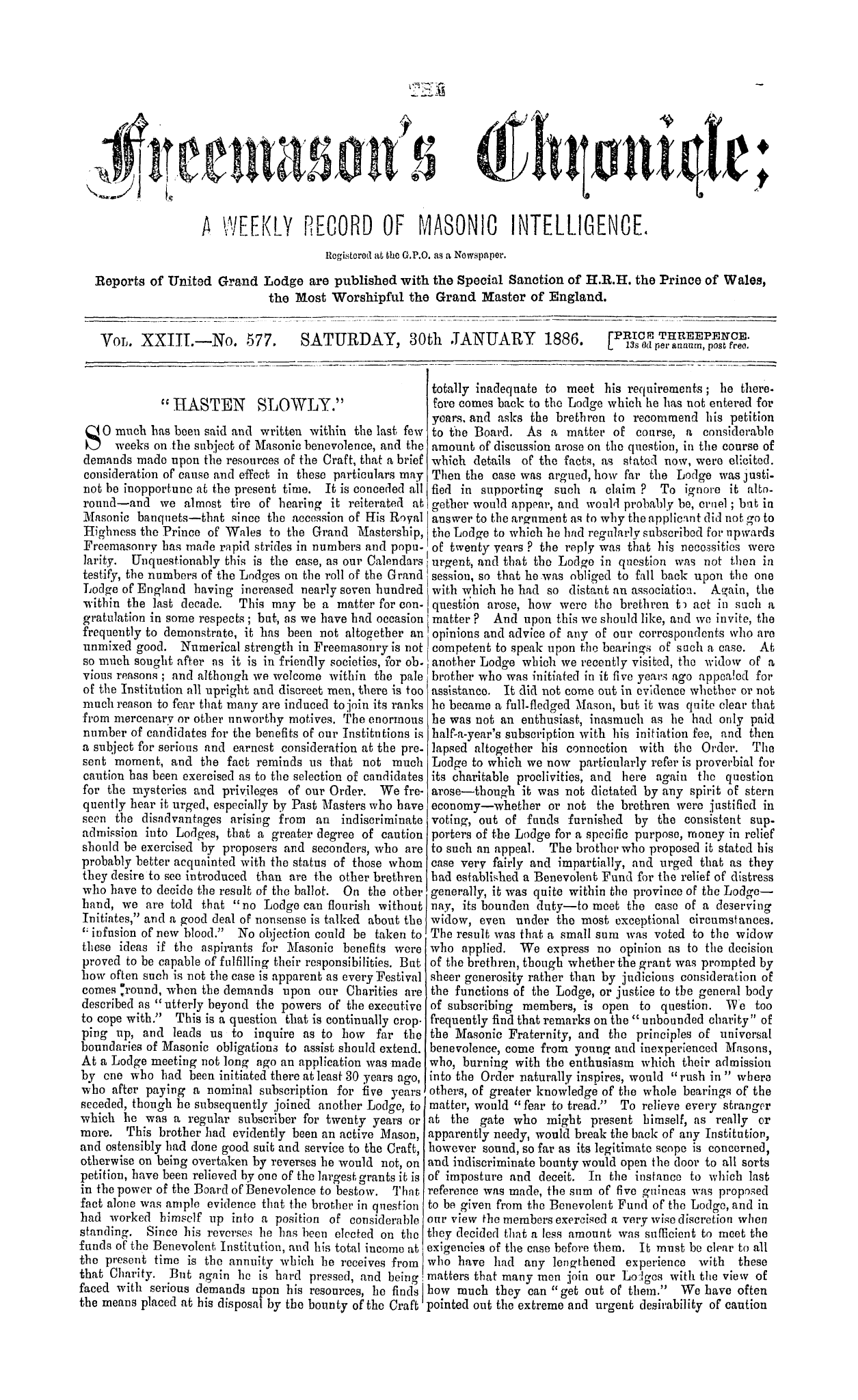 The Freemason's Chronicle