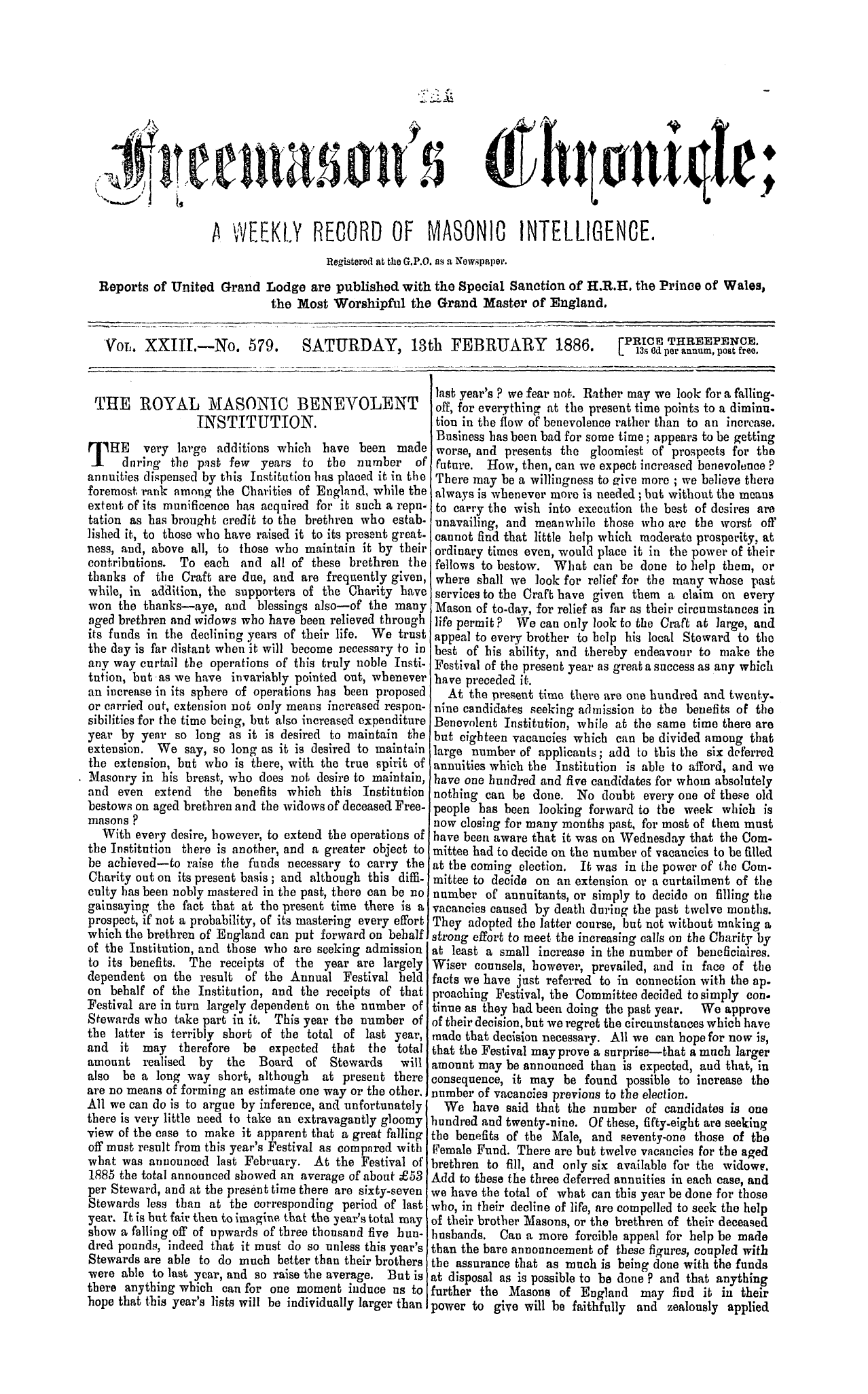 The Freemason's Chronicle