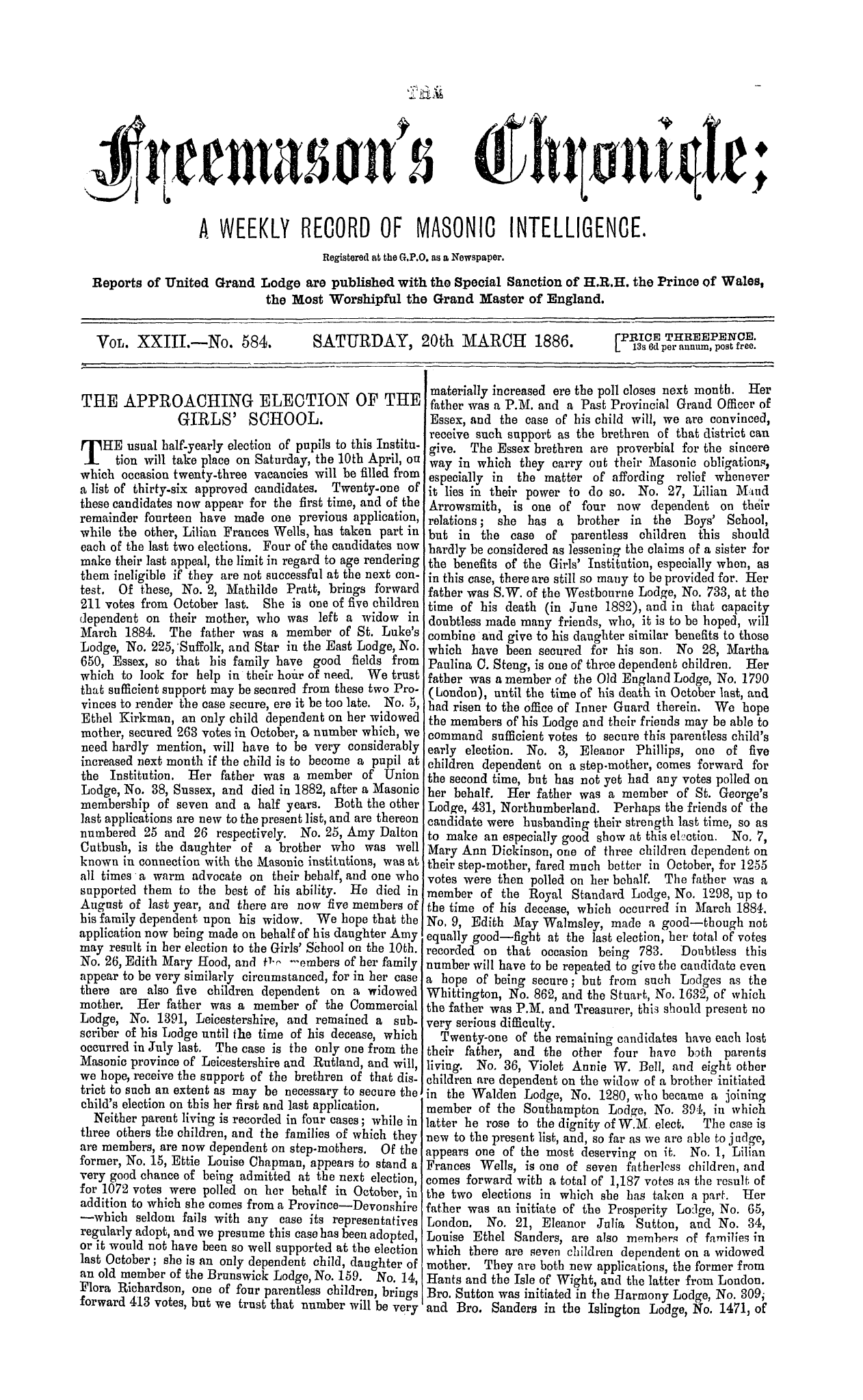 The Freemason's Chronicle
