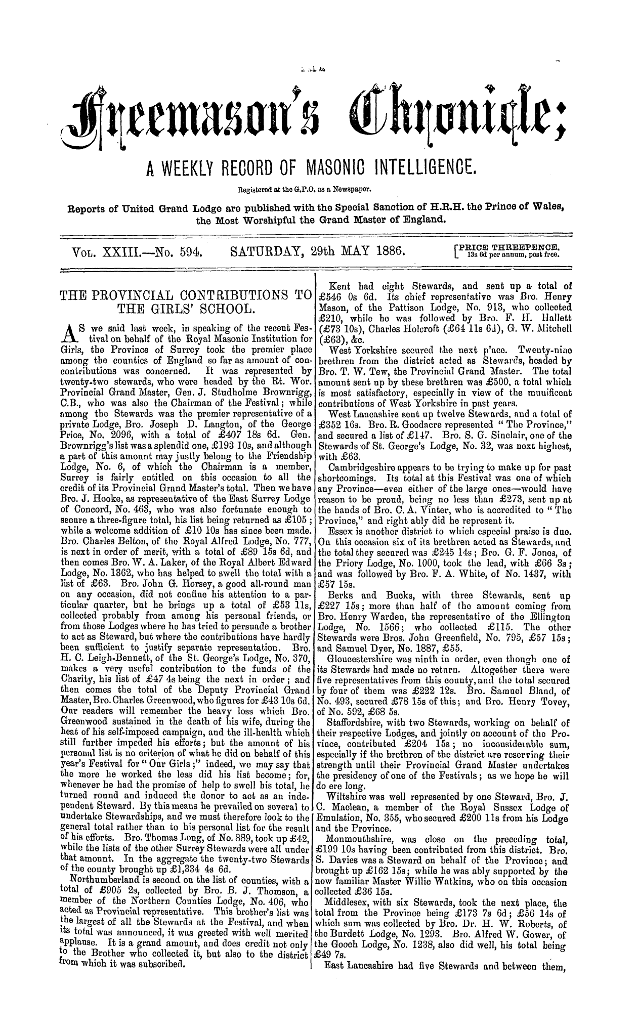 The Freemason's Chronicle