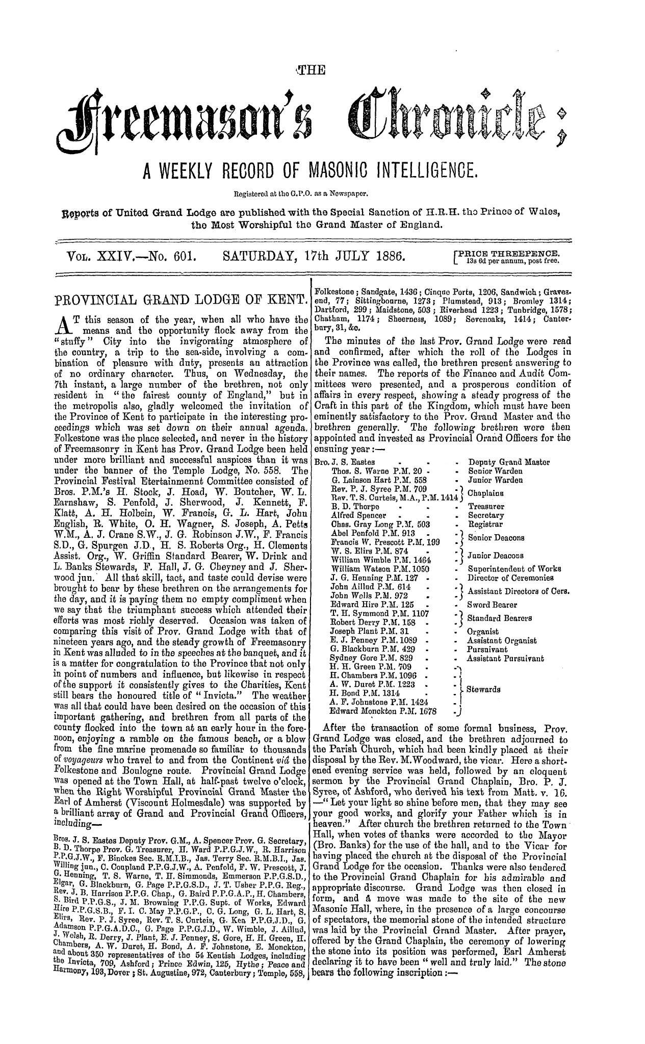 The Freemason's Chronicle
