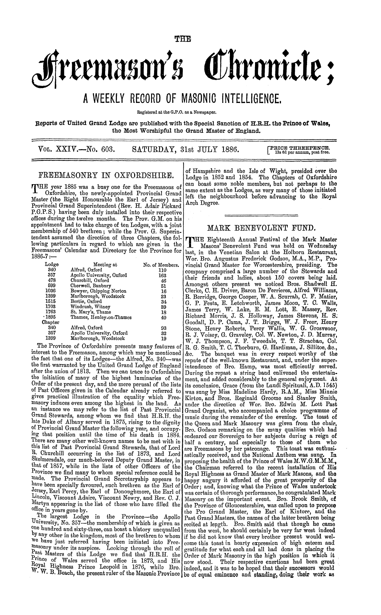 The Freemason's Chronicle