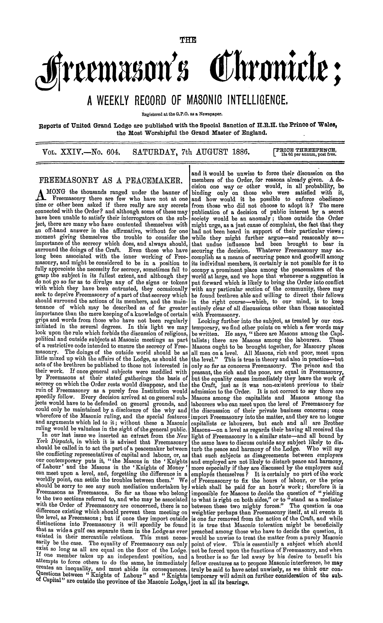 The Freemason's Chronicle