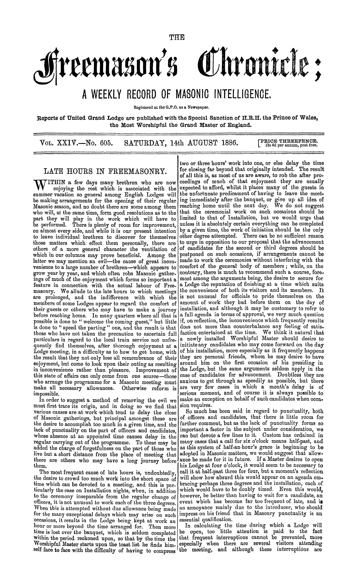 The Freemason's Chronicle