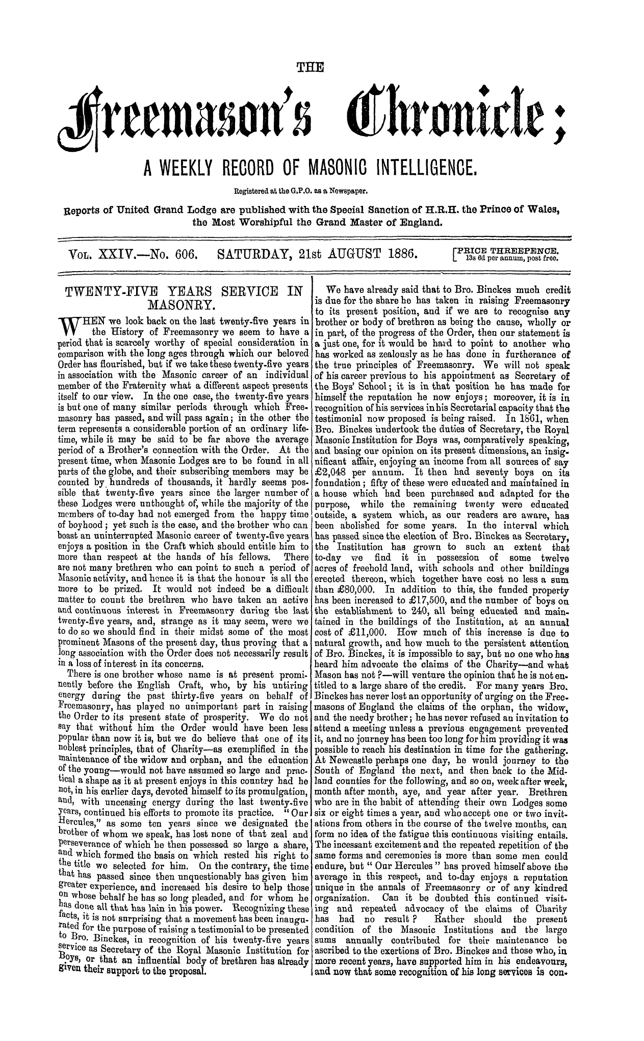 The Freemason's Chronicle