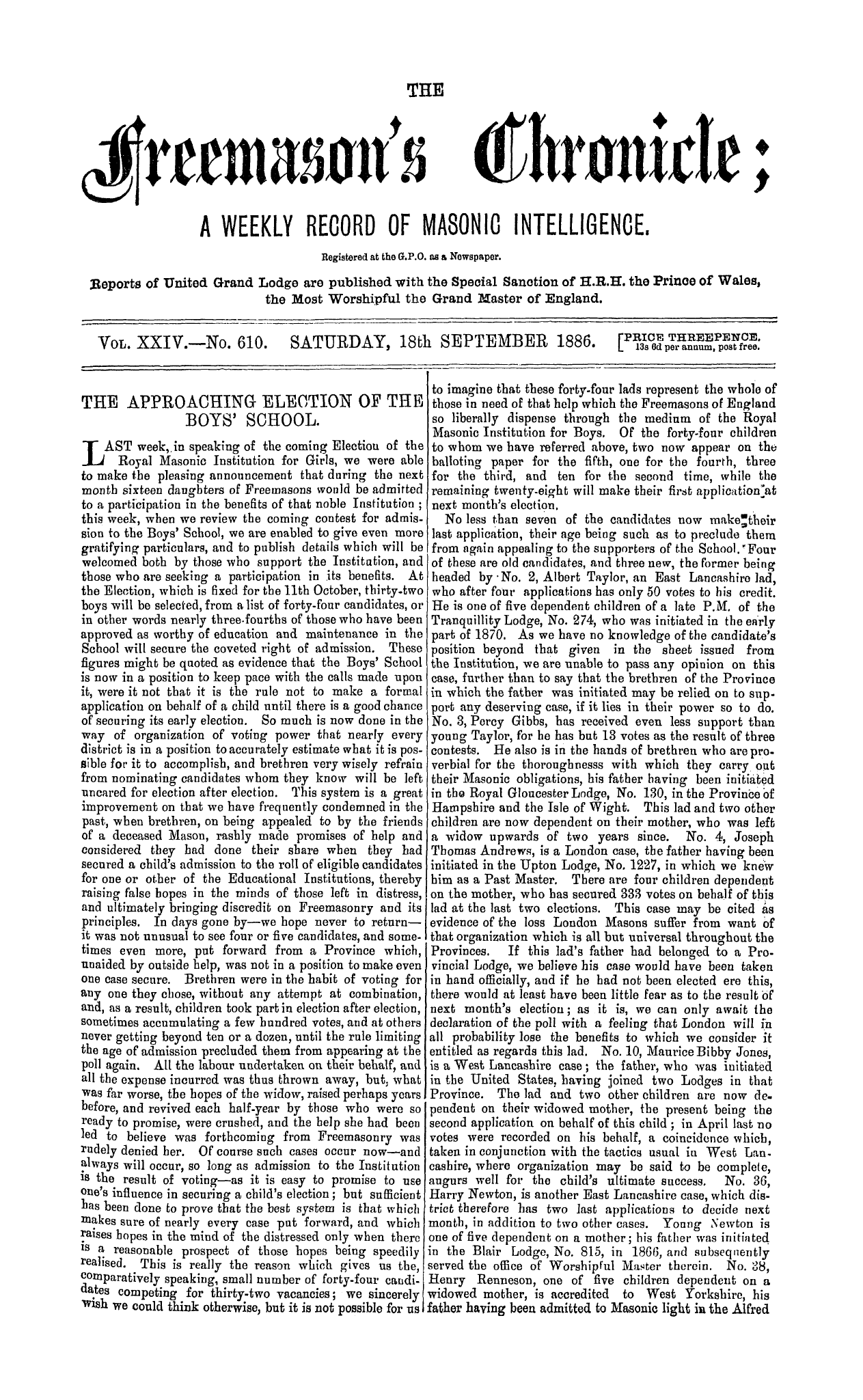 The Freemason's Chronicle