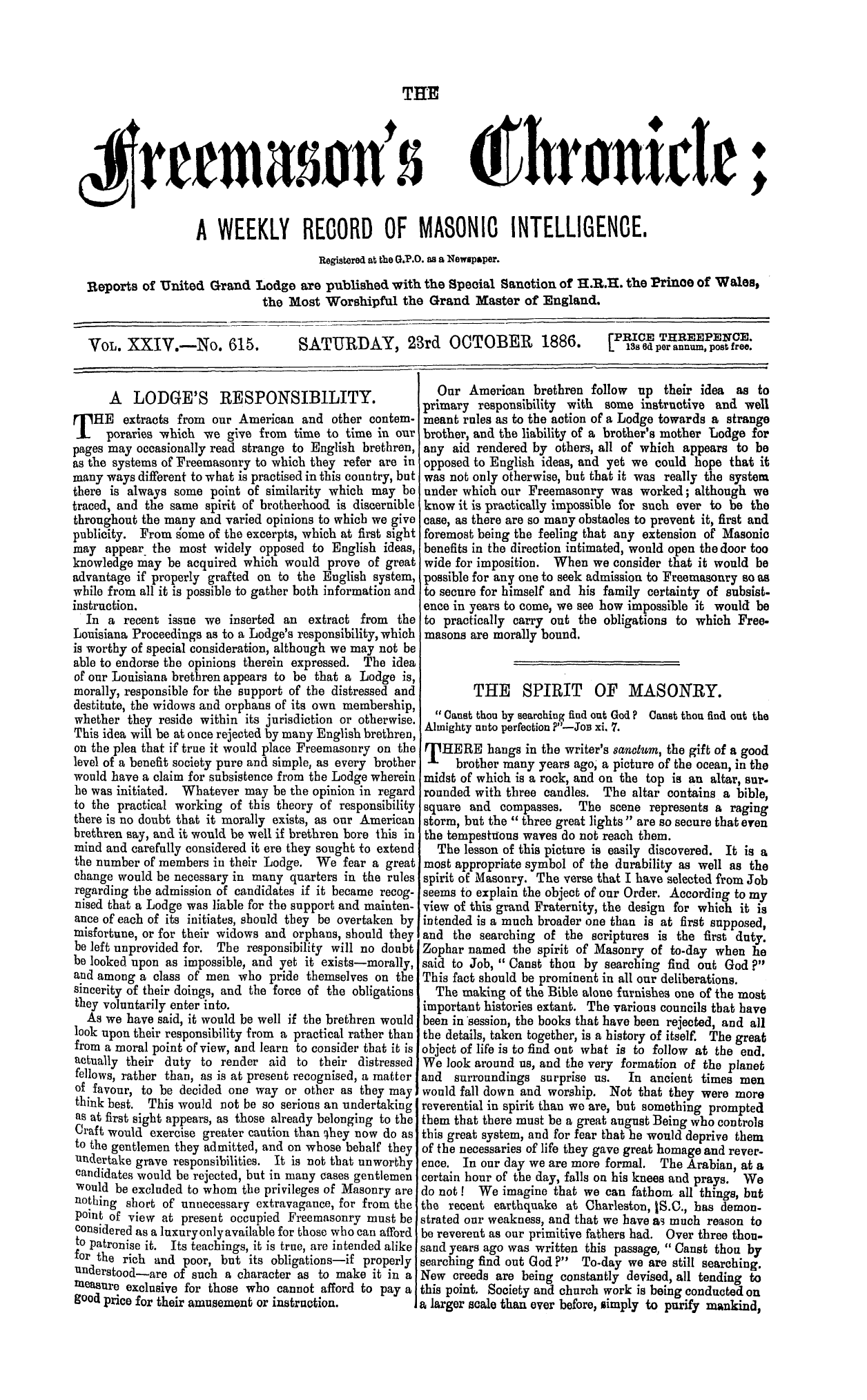 The Freemason's Chronicle