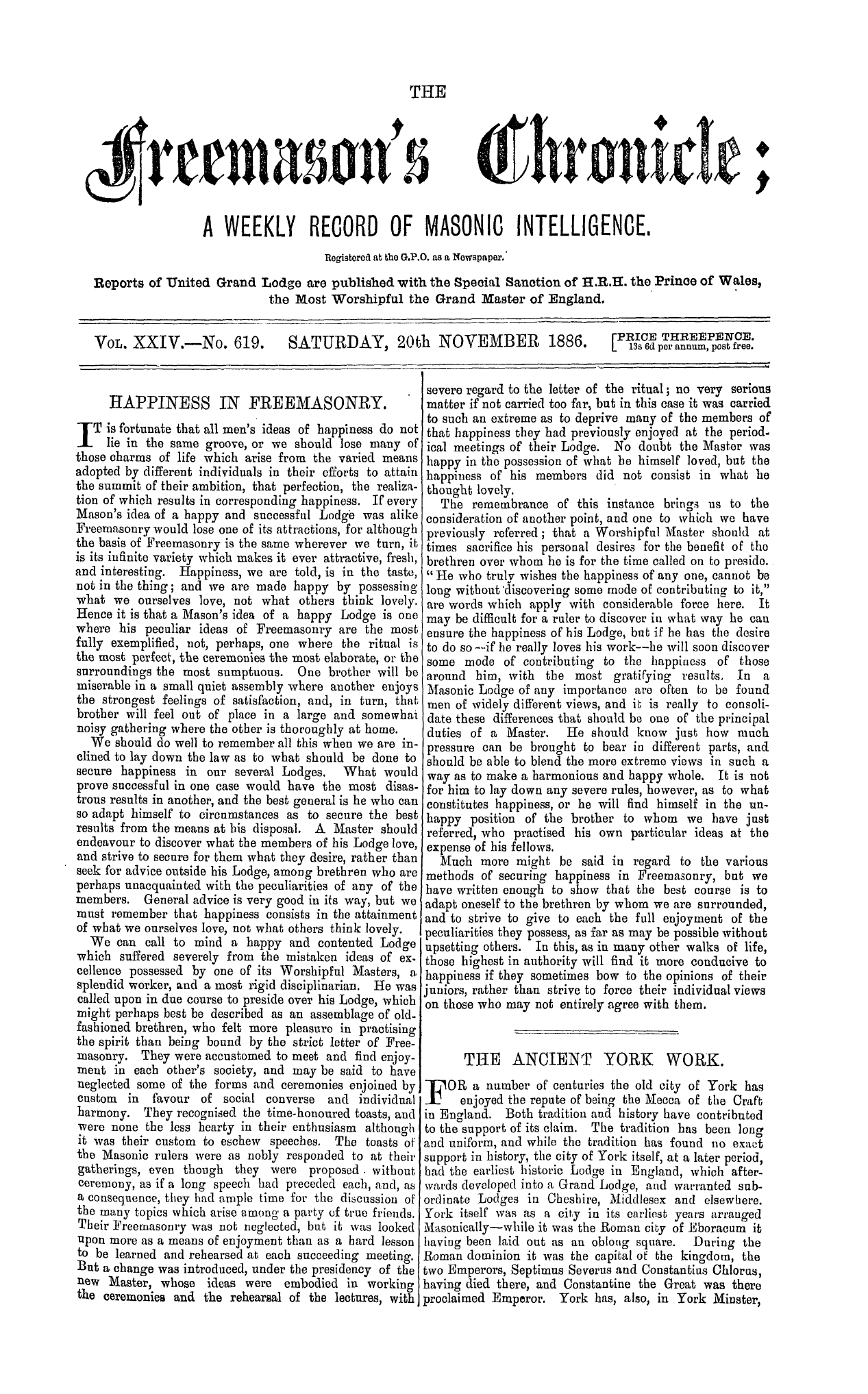 The Freemason's Chronicle