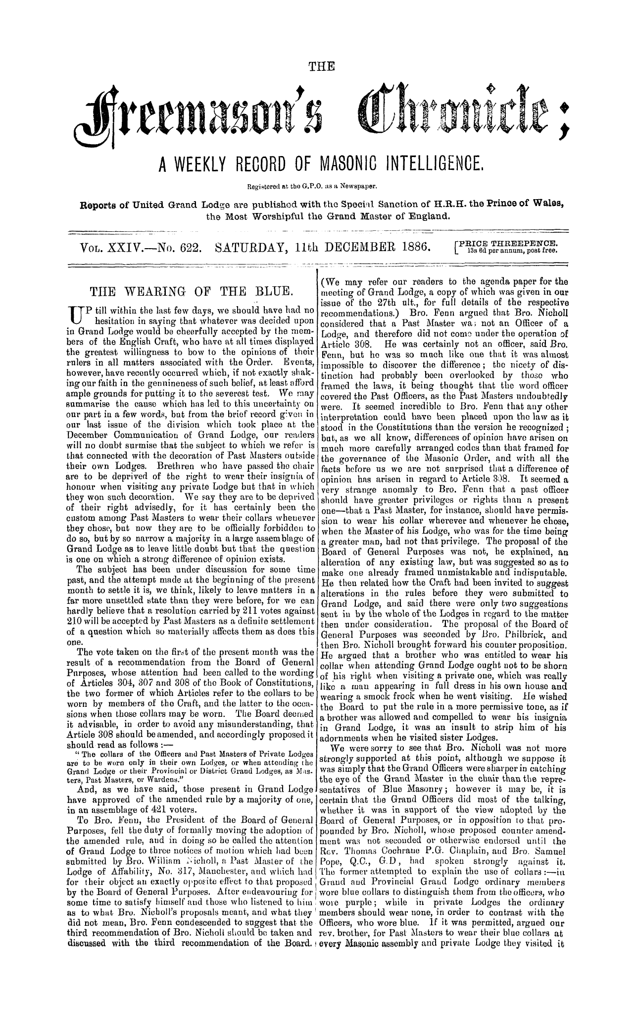 The Freemason's Chronicle
