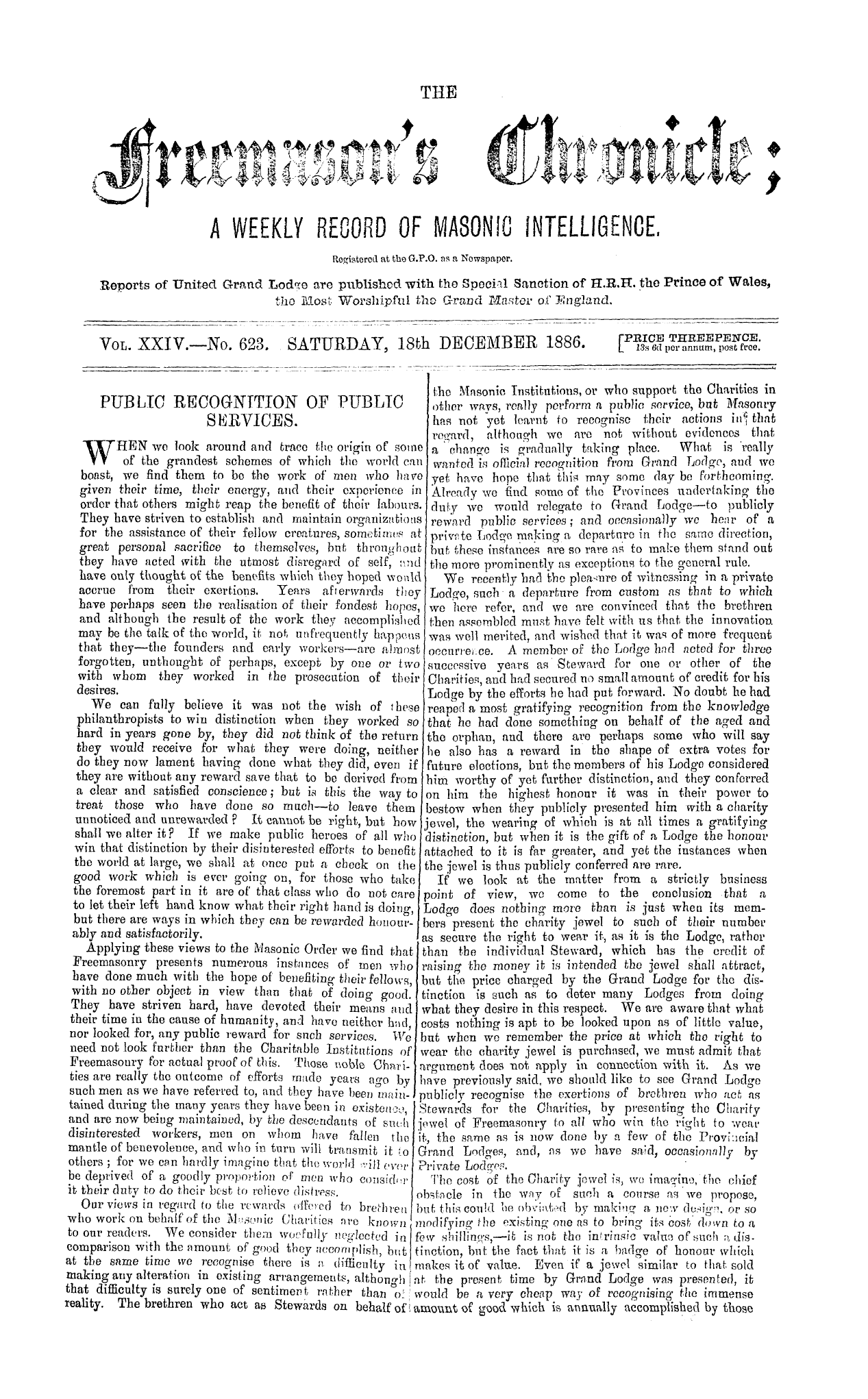 The Freemason's Chronicle