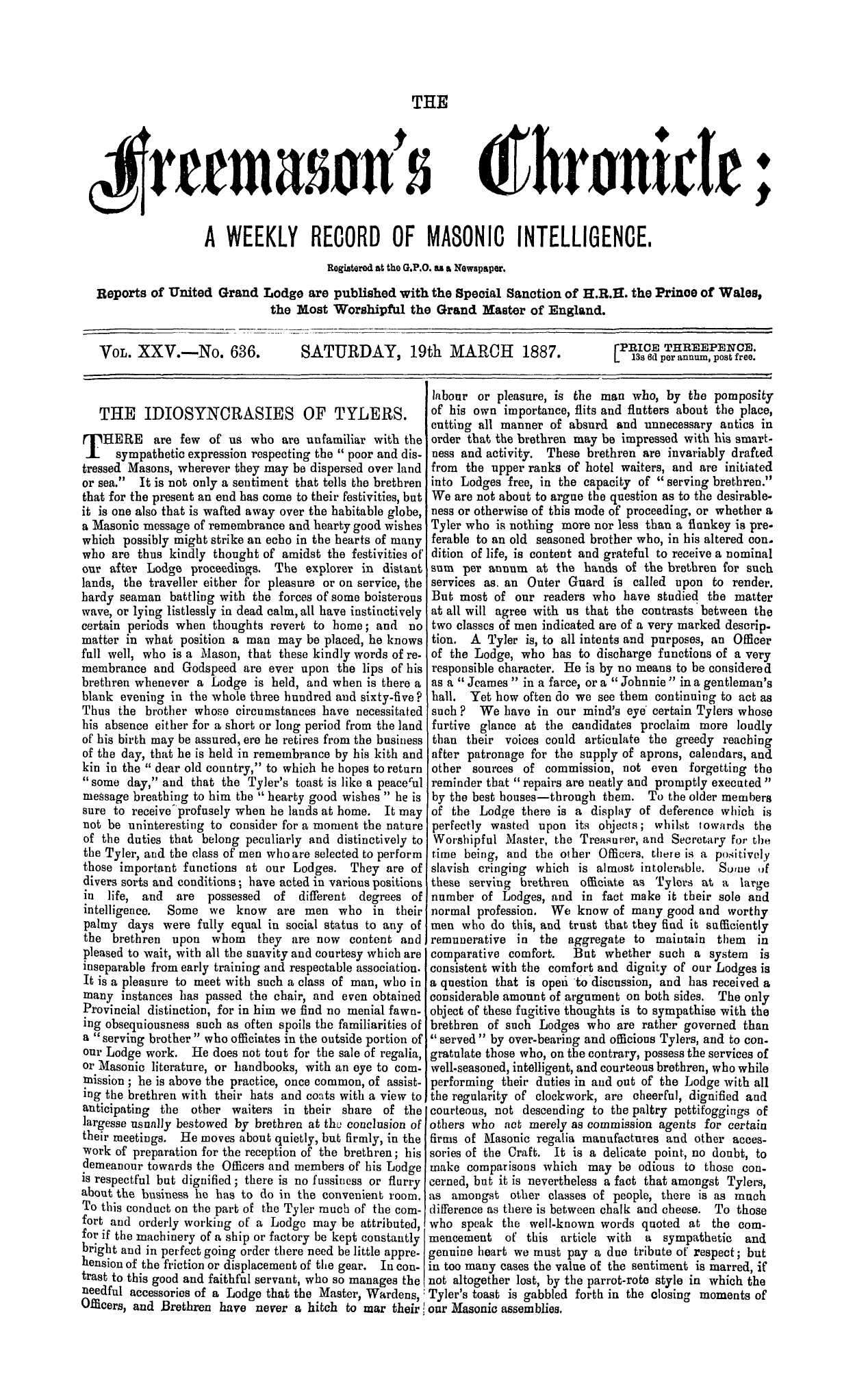 The Freemason's Chronicle