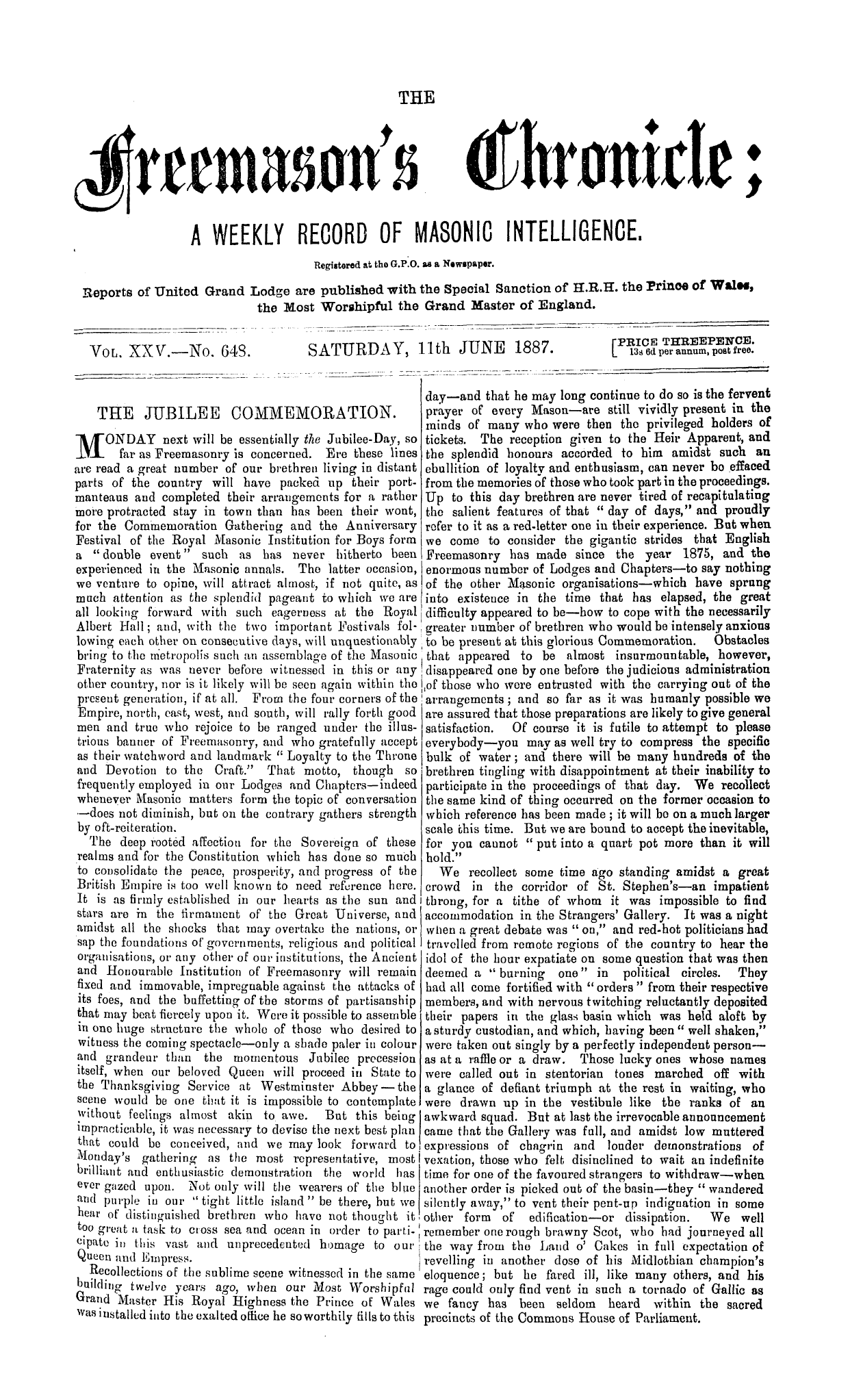 The Freemason's Chronicle