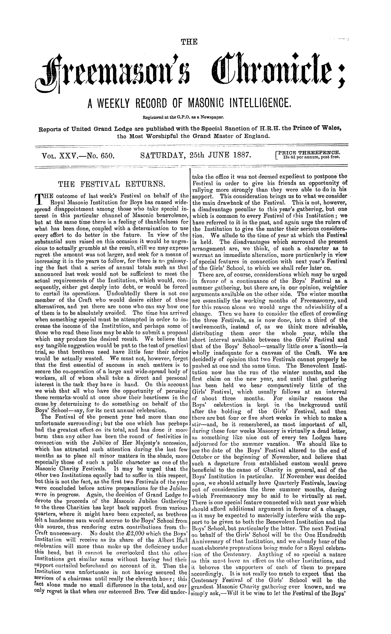 The Freemason's Chronicle