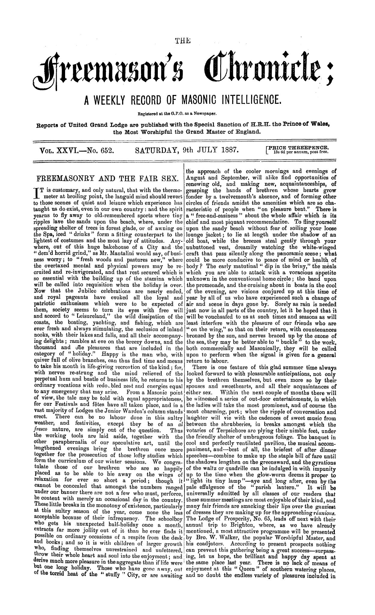 The Freemason's Chronicle