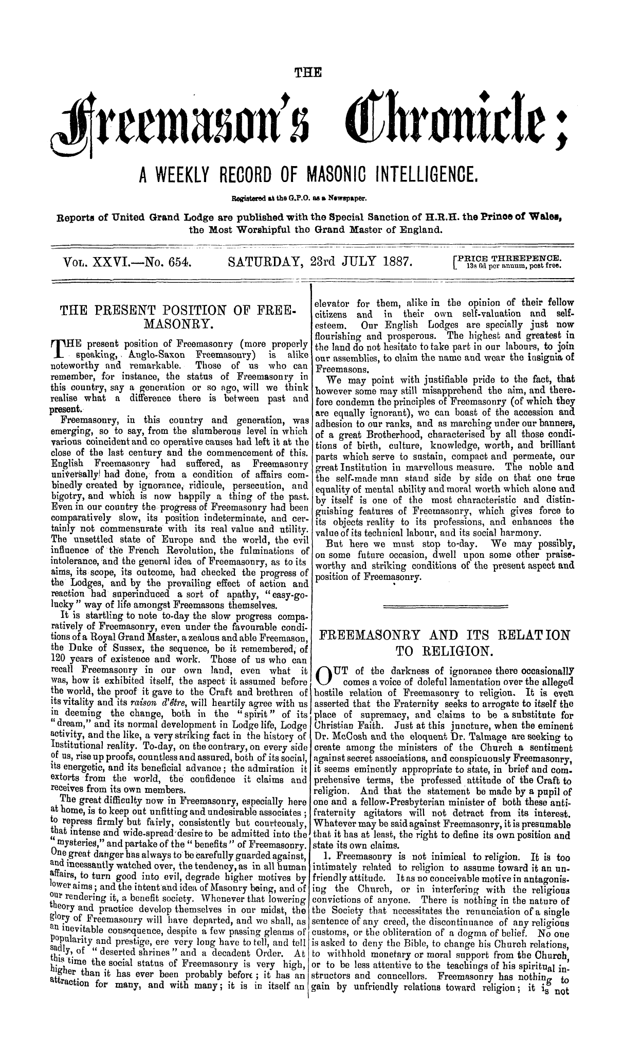 The Freemason's Chronicle
