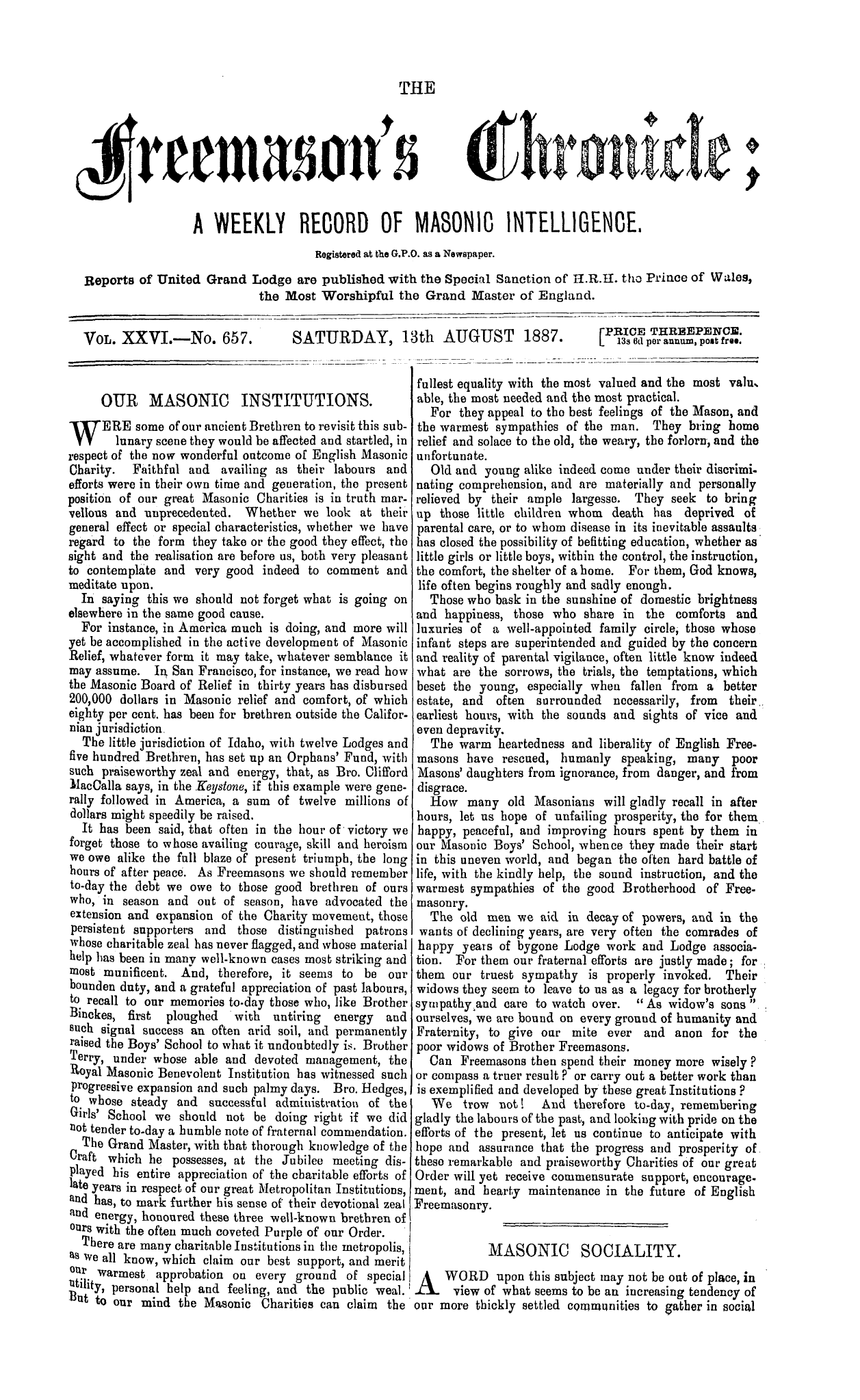 The Freemason's Chronicle