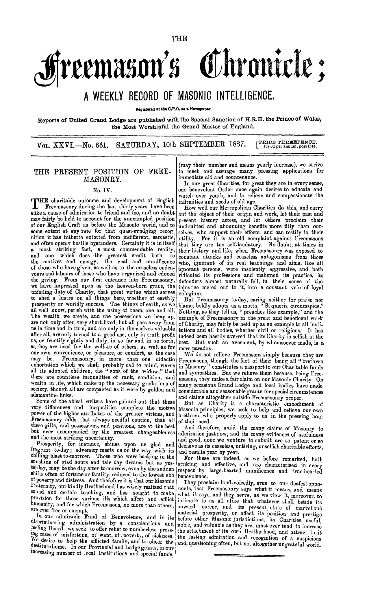 The Freemason's Chronicle