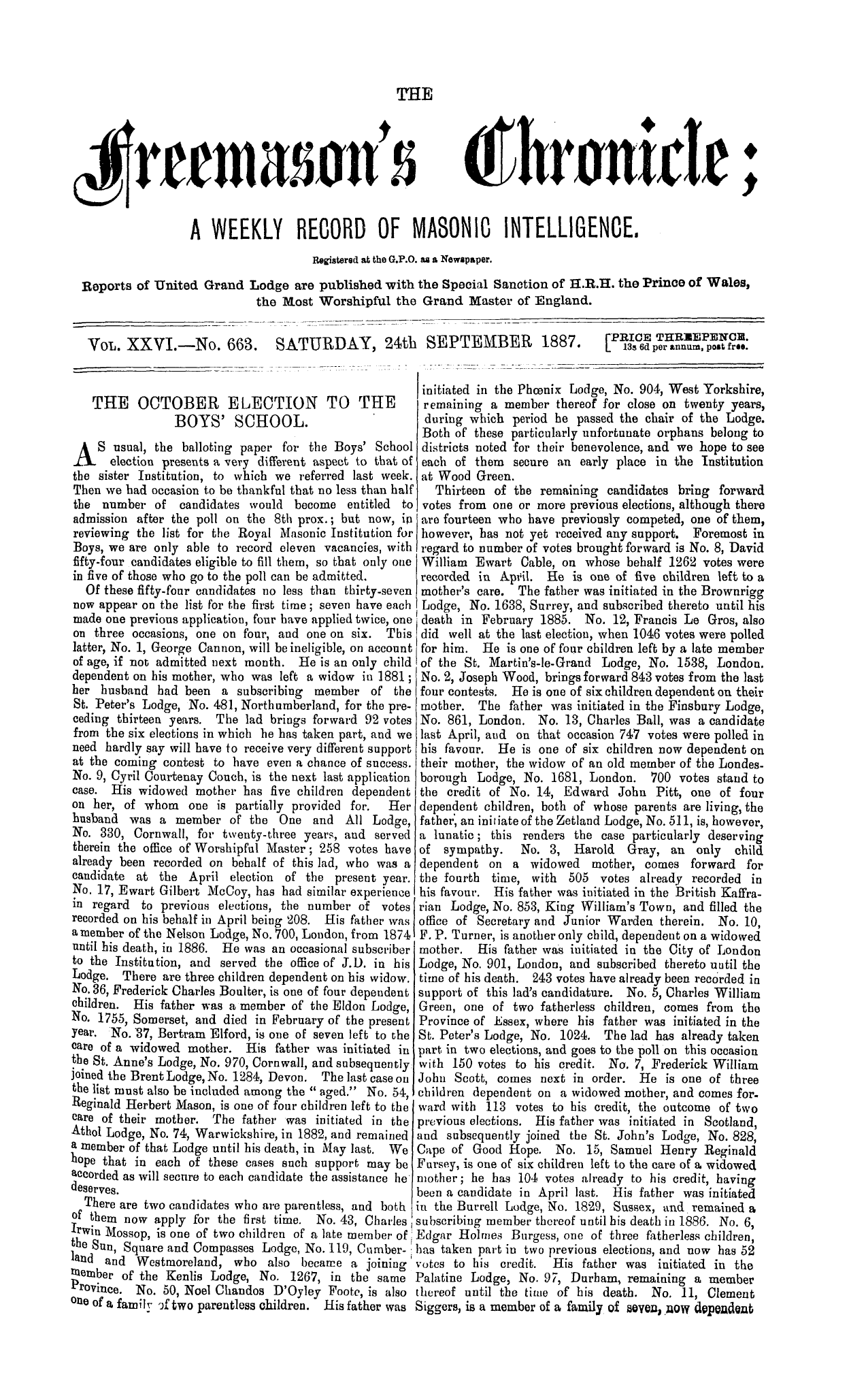 The Freemason's Chronicle