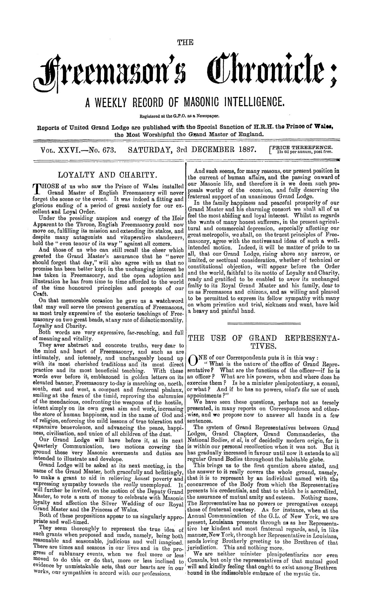 The Freemason's Chronicle