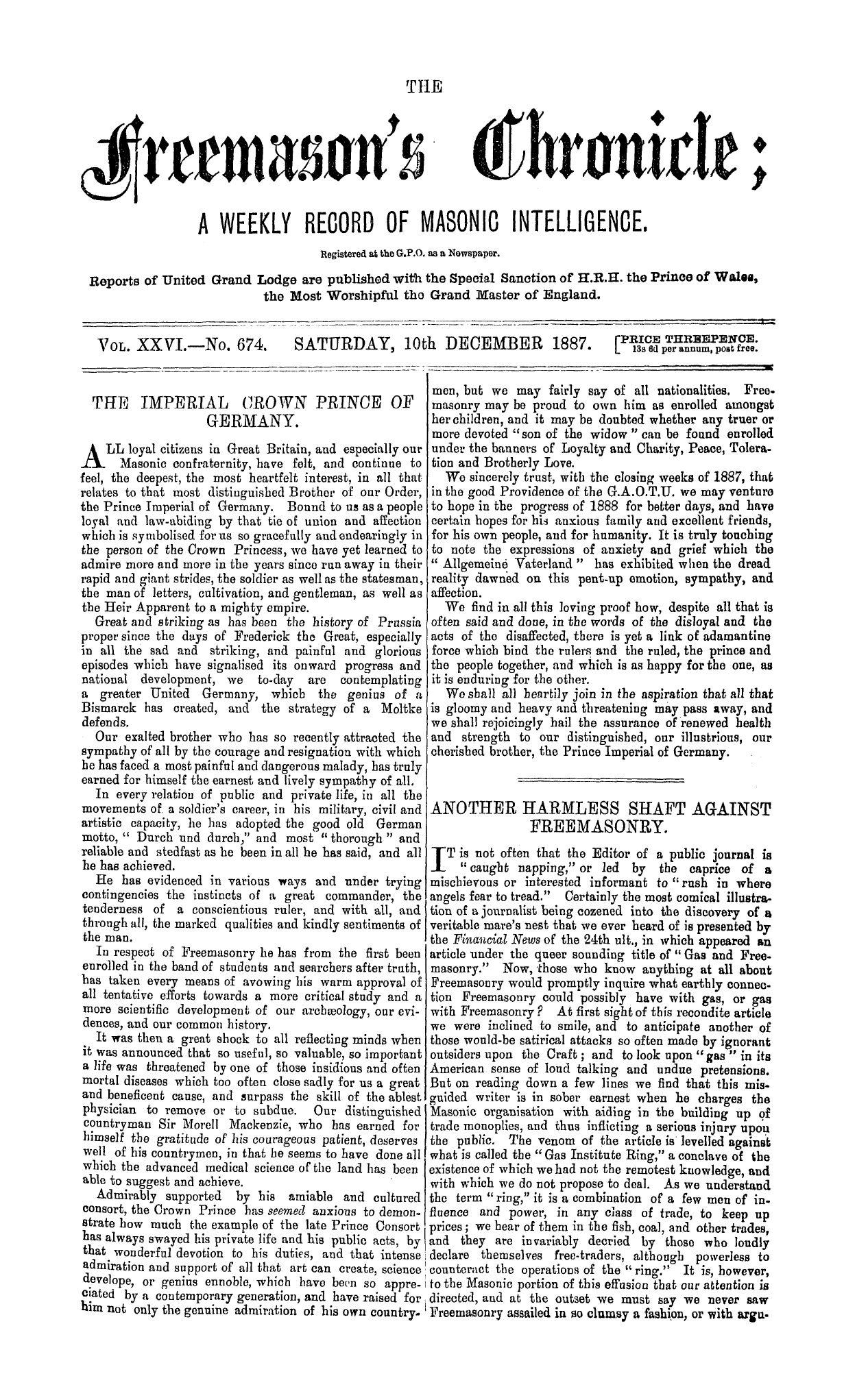 The Freemason's Chronicle