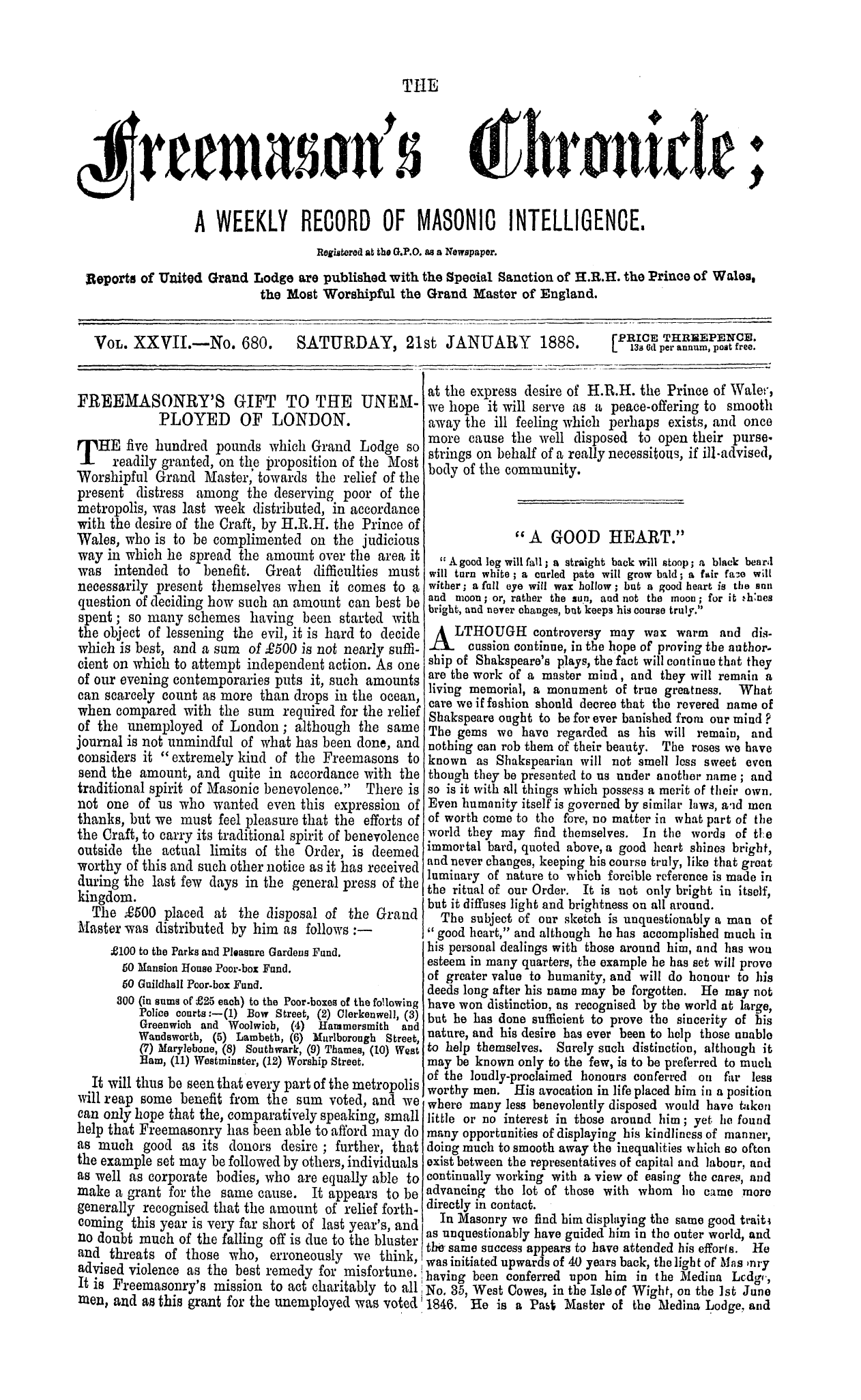 The Freemason's Chronicle