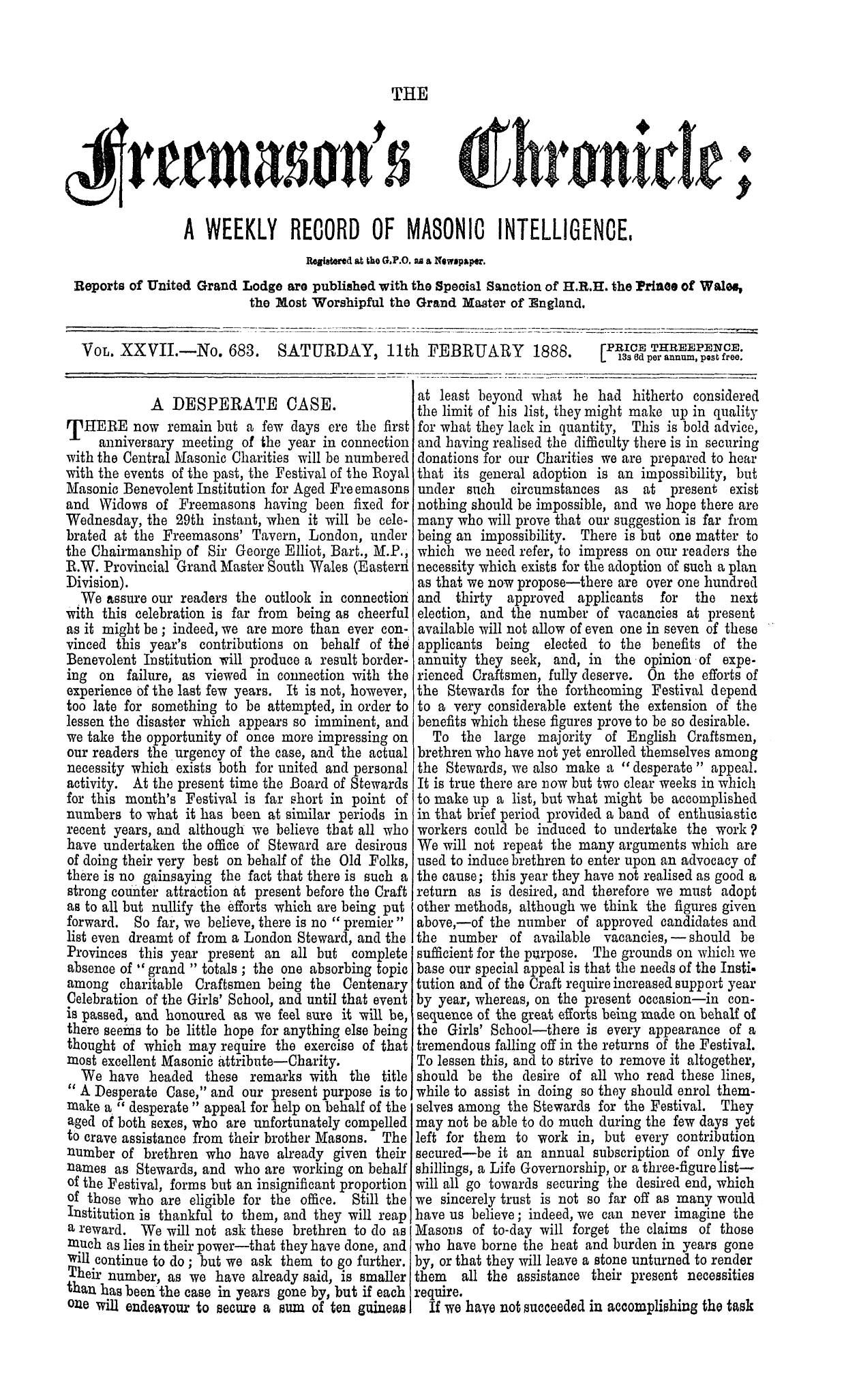 The Freemason's Chronicle